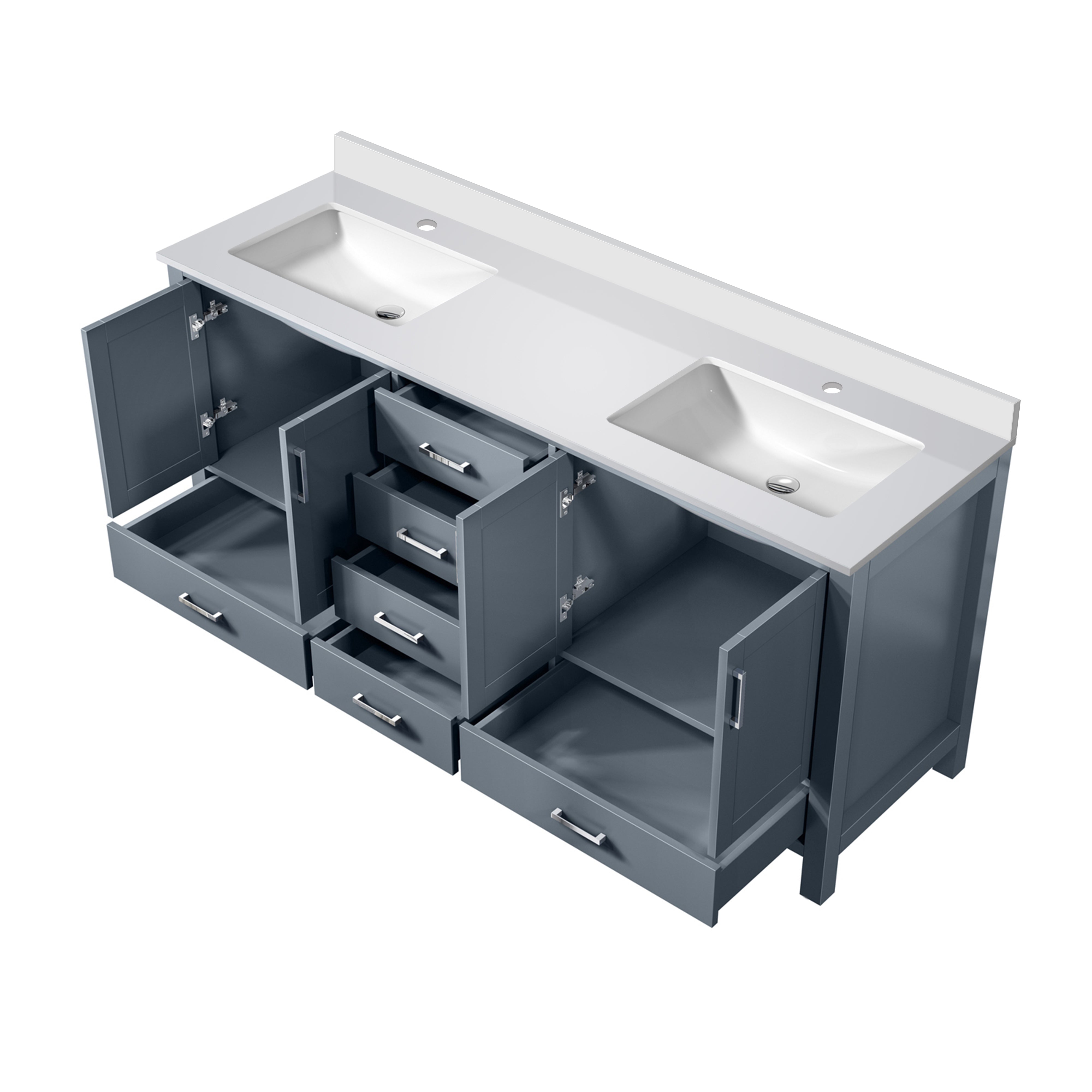 Jacques 72 in. W x 22 in. D Dark Grey Double Bath Vanity