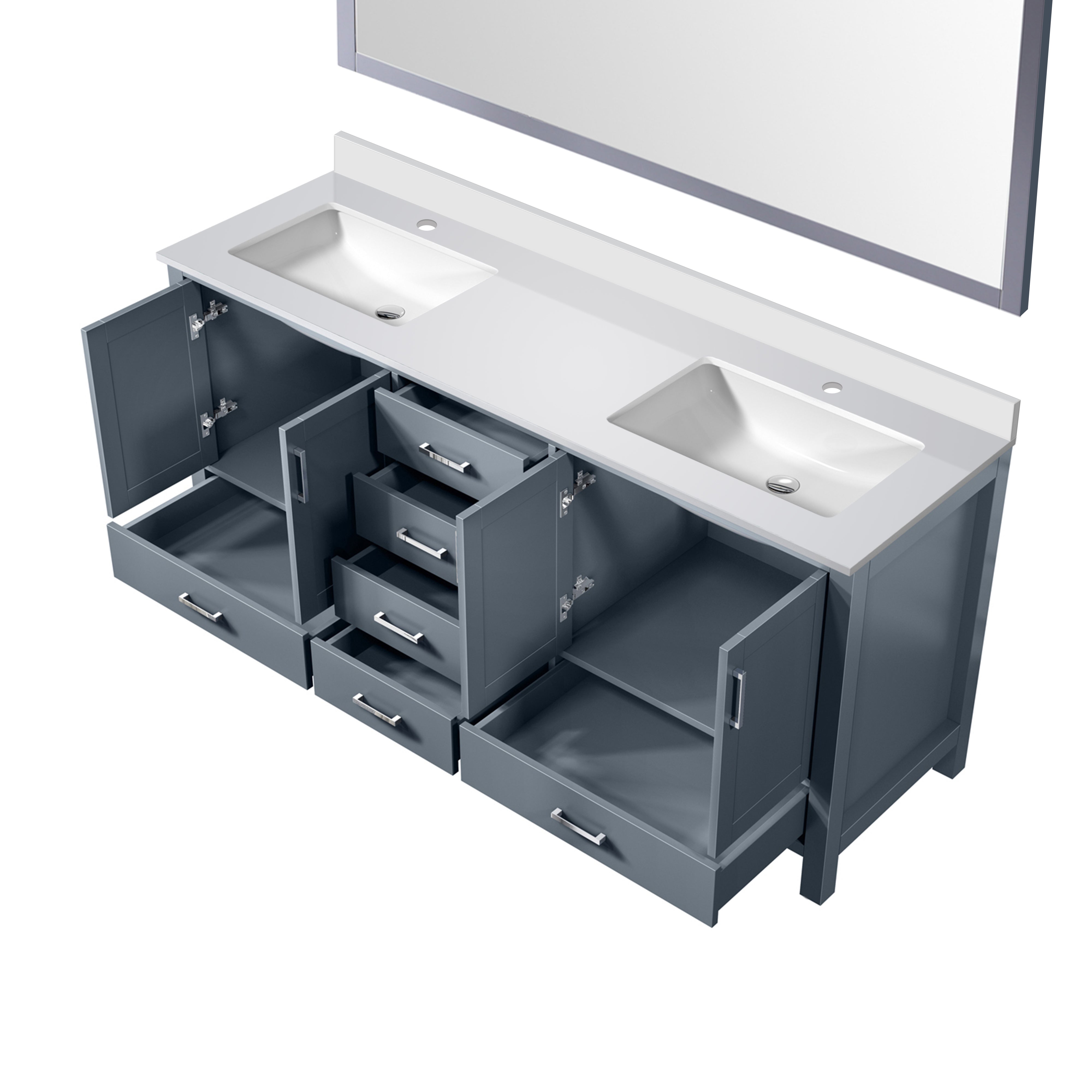 Jacques 72 in. W x 22 in. D Dark Grey Double Bath Vanity