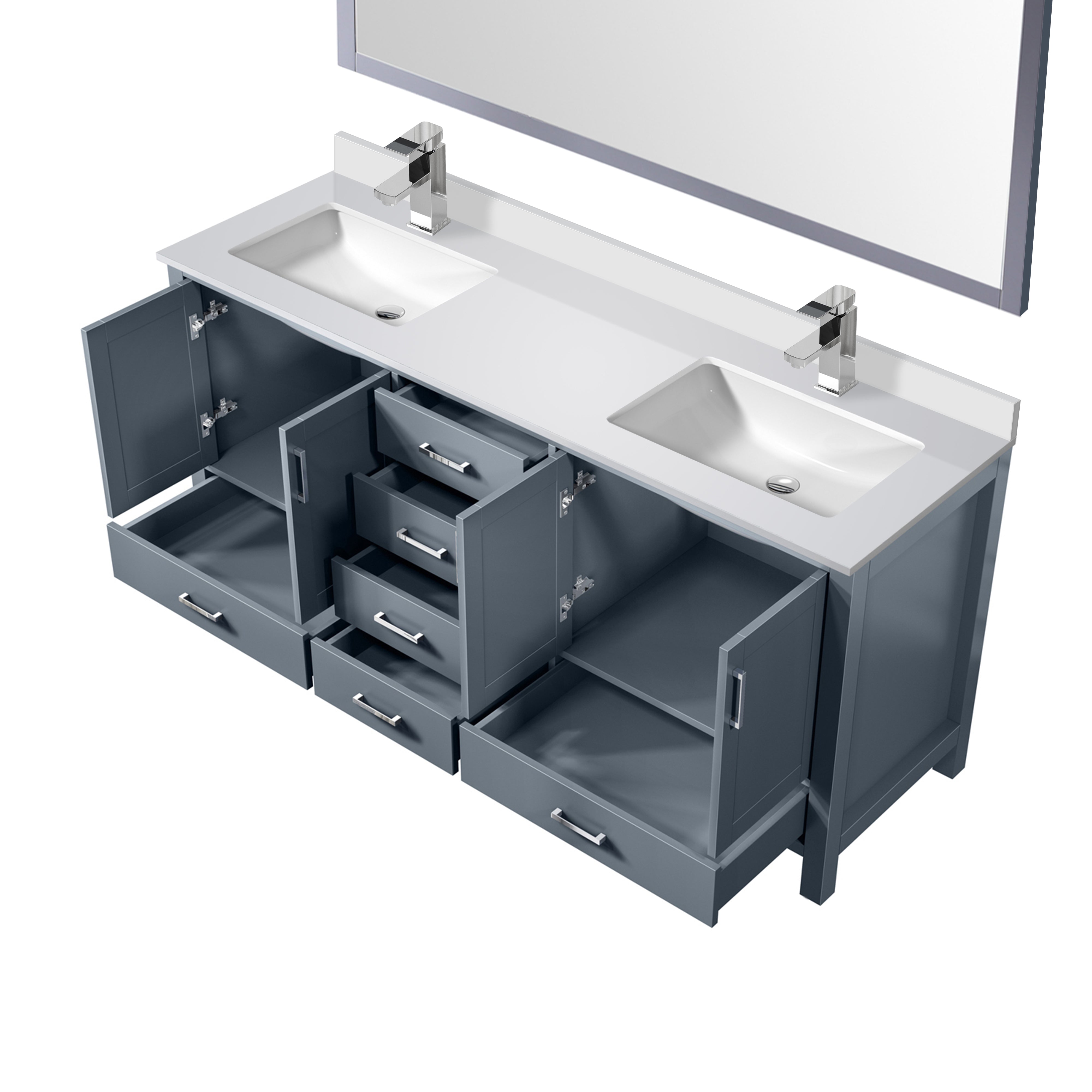 Jacques 72 in. W x 22 in. D Dark Grey Double Bath Vanity