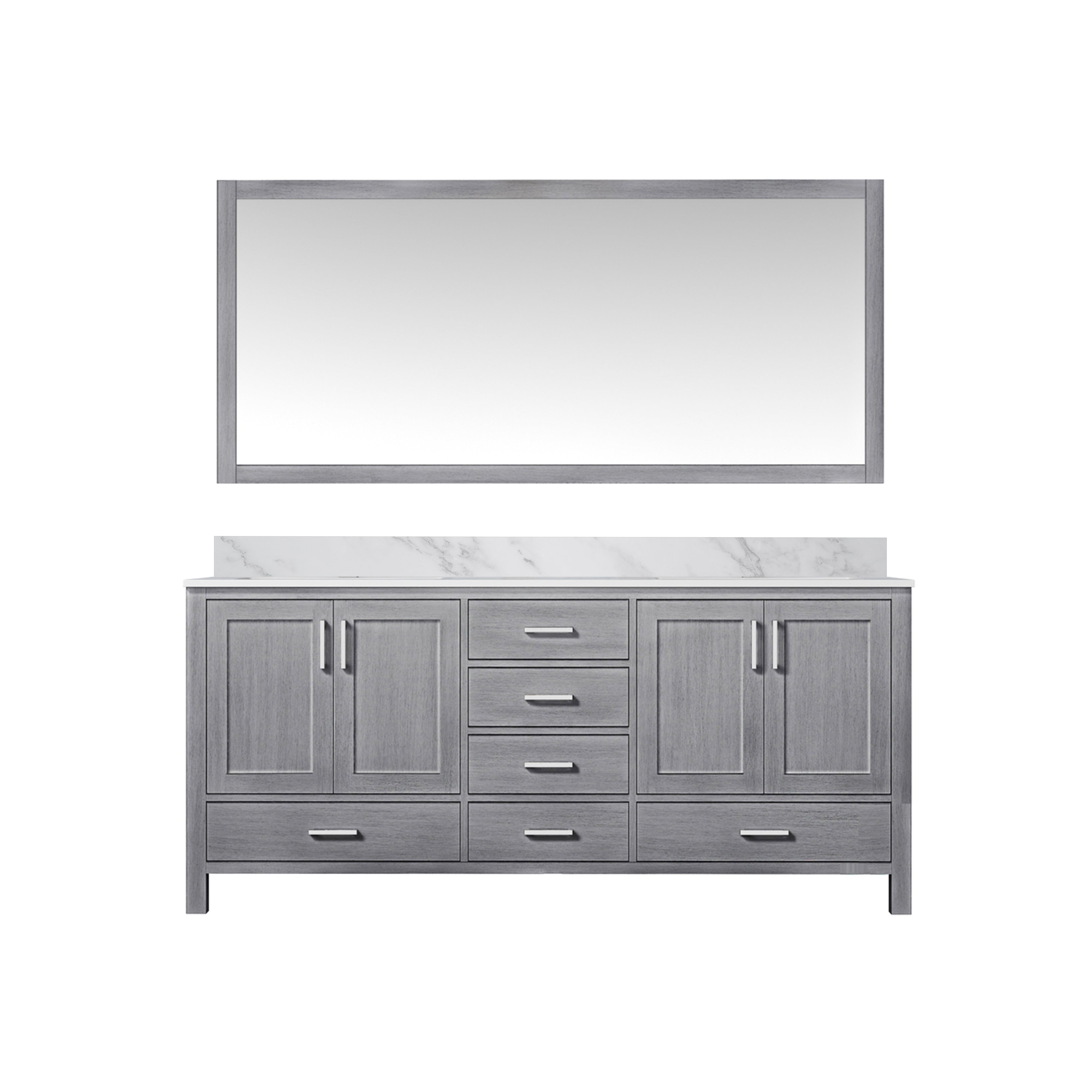Jacques 72 in. W x 22 in. D Distressed Grey Double Bath Vanity