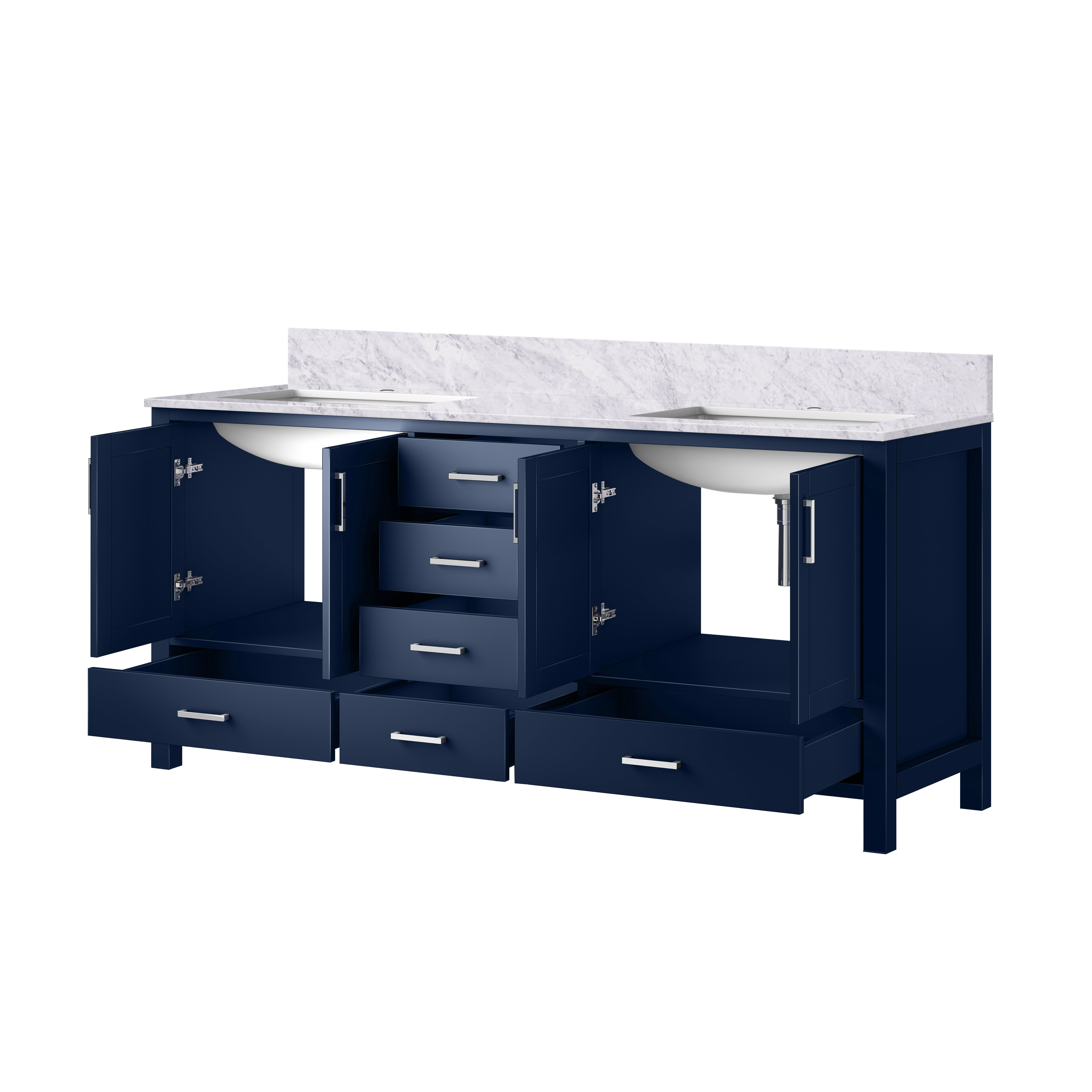 Jacques 72 in. W x 22 in. D Navy Blue Double Bath Vanity