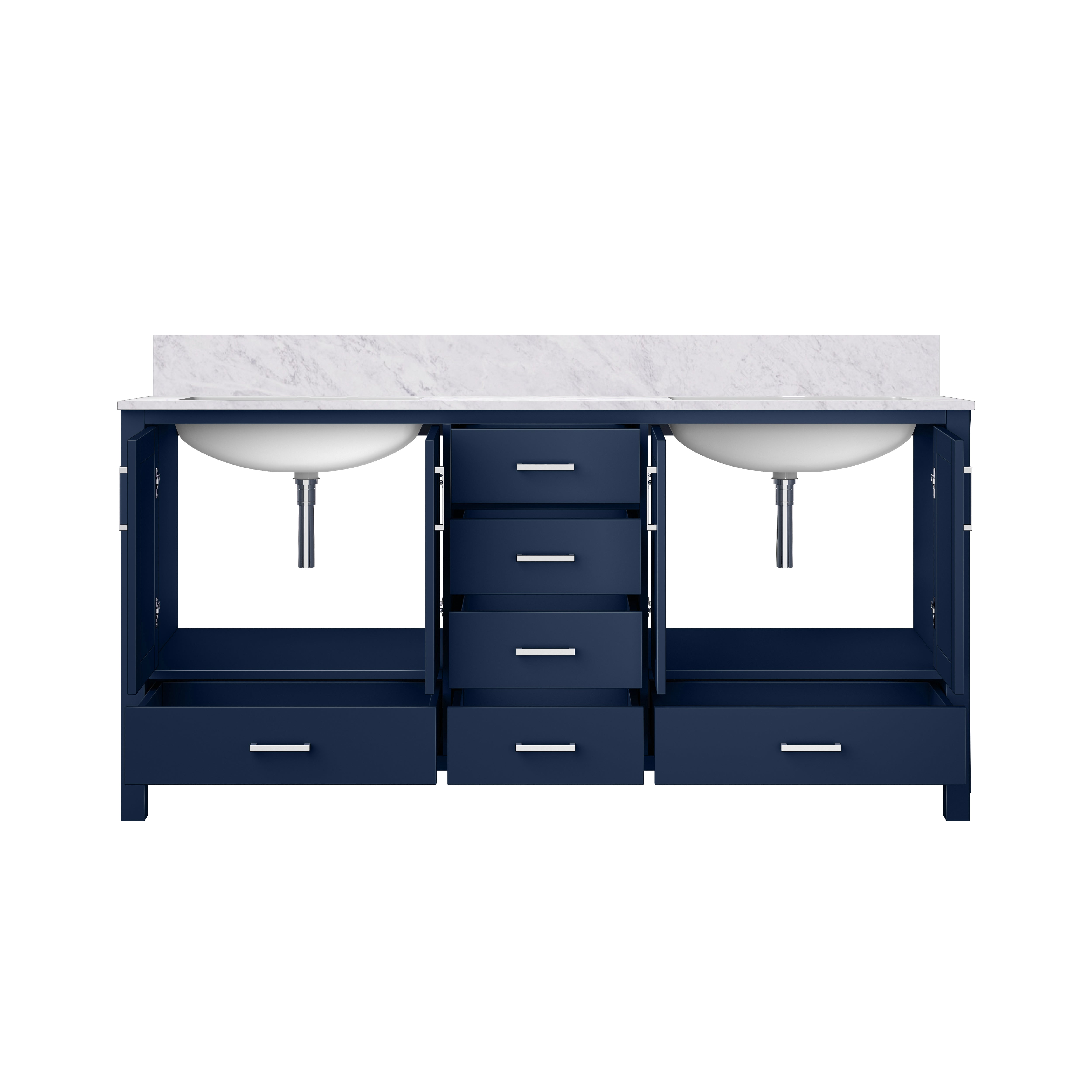 Jacques 72 in. W x 22 in. D Navy Blue Double Bath Vanity