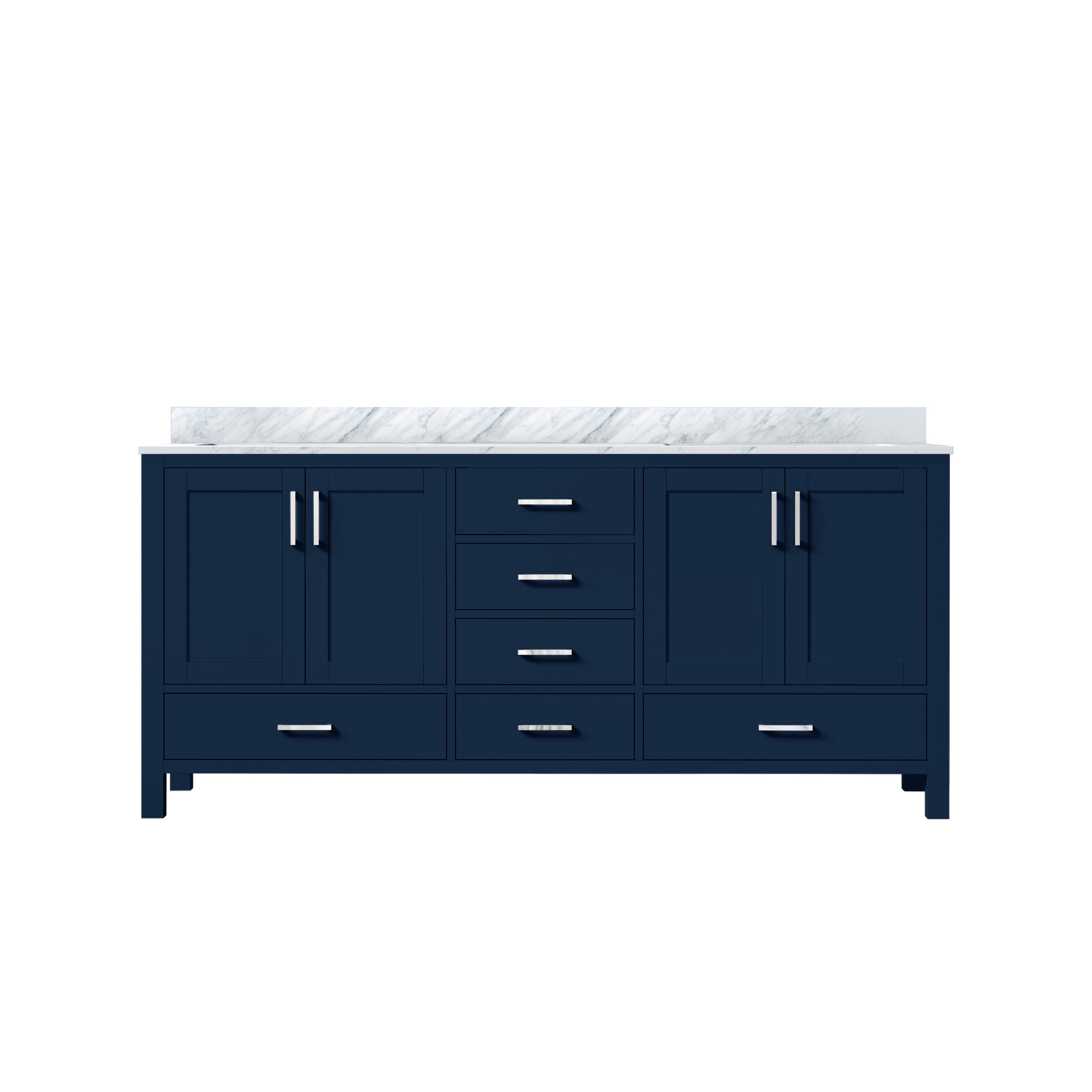 Jacques 72 in. W x 22 in. D Navy Blue Double Bath Vanity