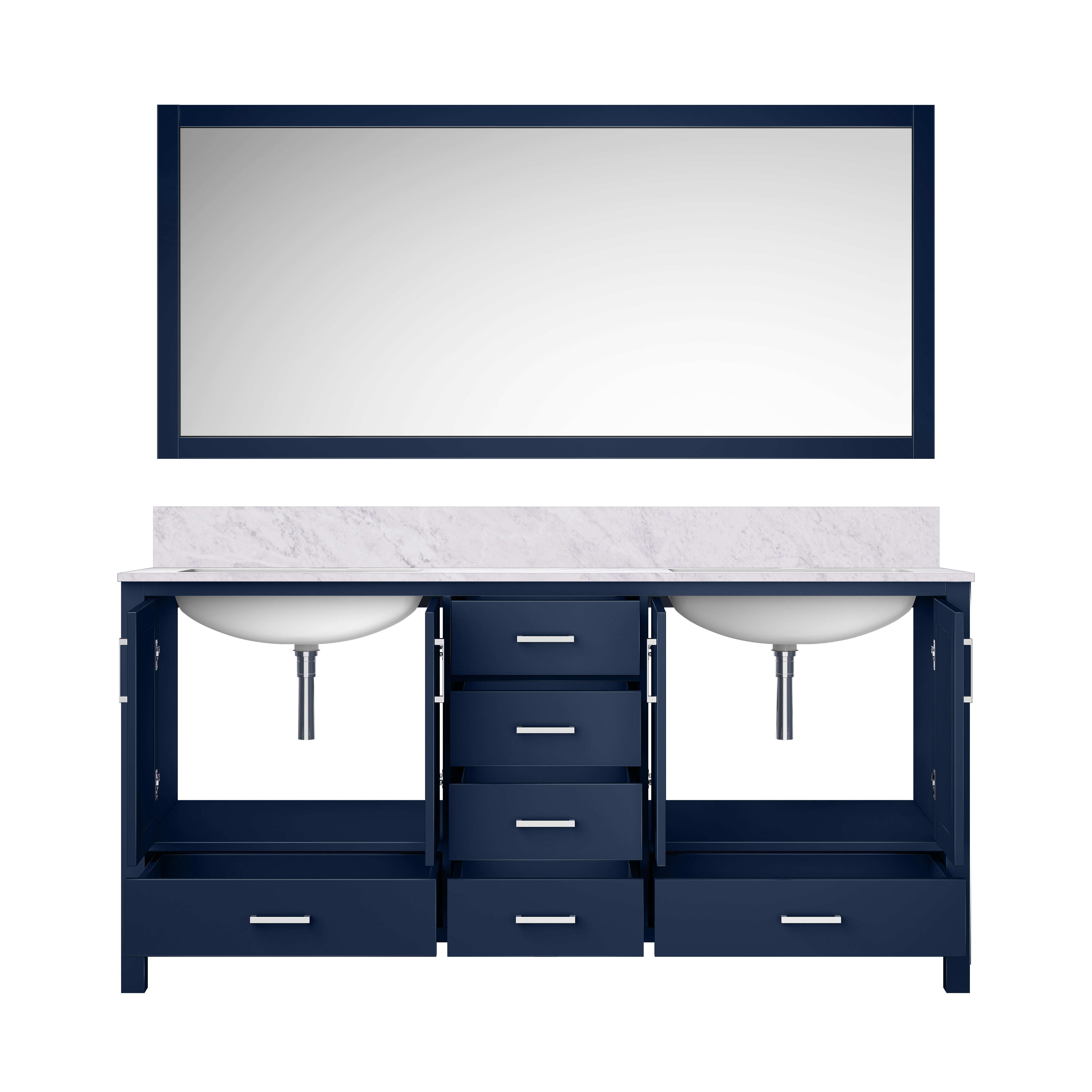 Jacques 72 in. W x 22 in. D Navy Blue Double Bath Vanity