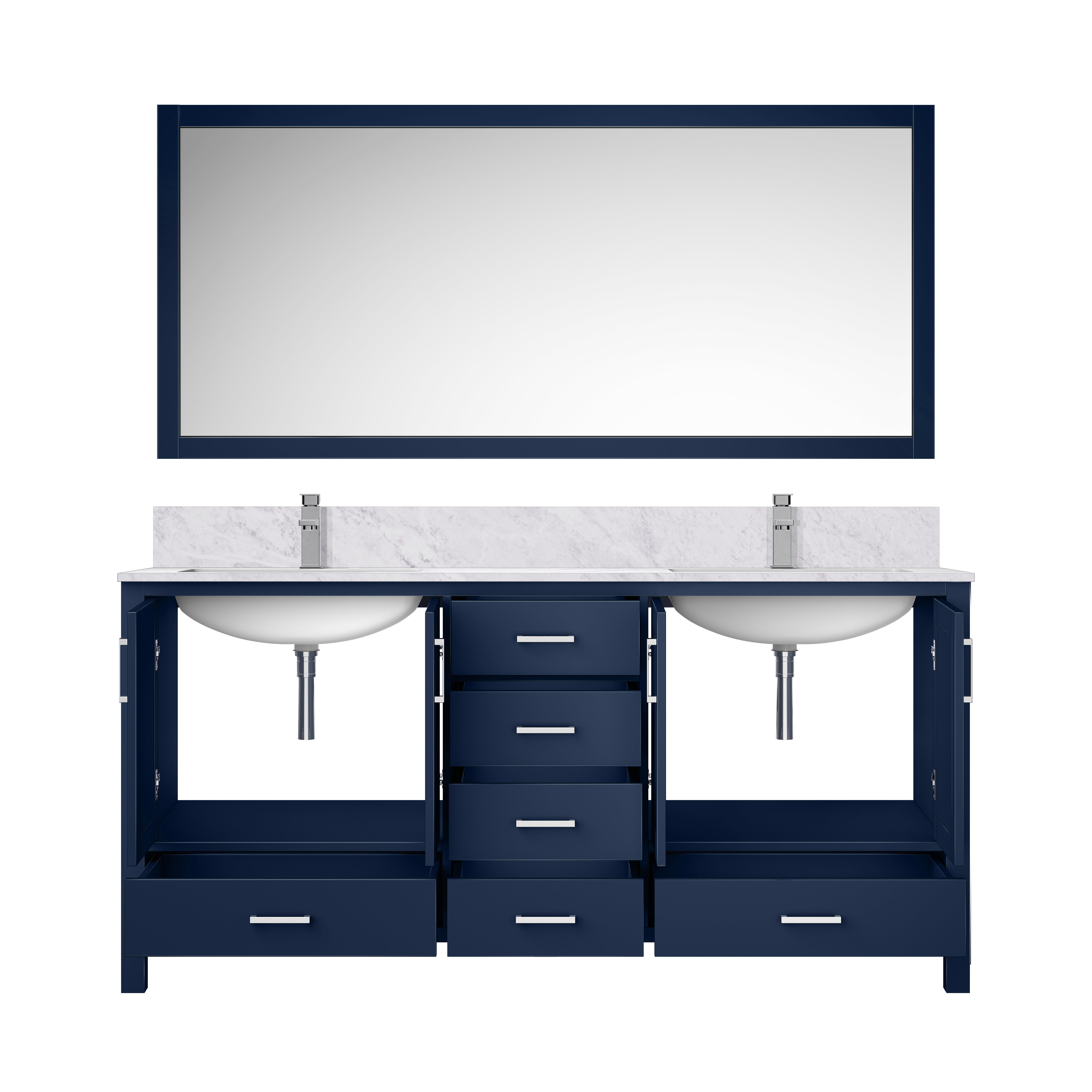 Jacques 72 in. W x 22 in. D Navy Blue Double Bath Vanity