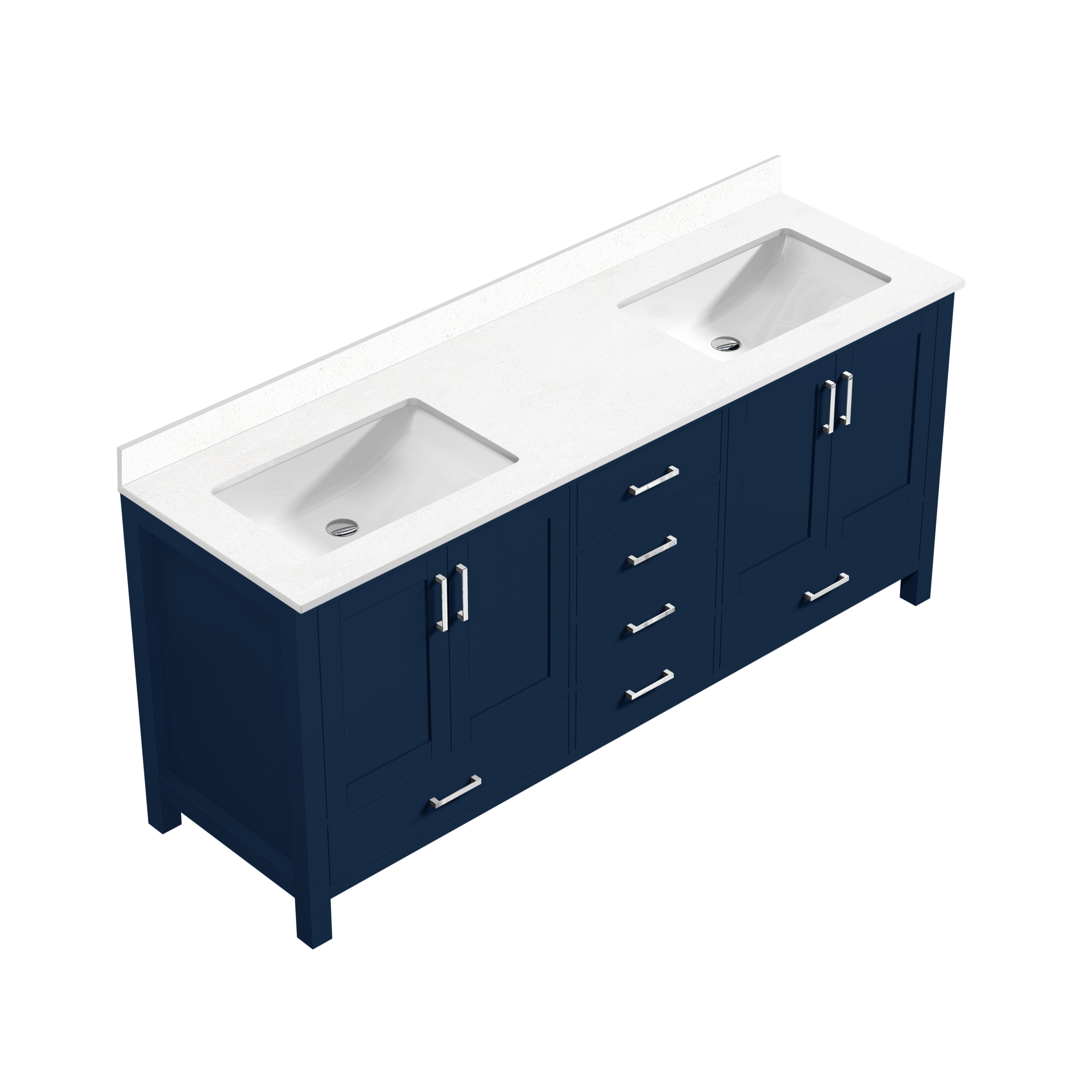 Jacques 72 in. W x 22 in. D Navy Blue Double Bath Vanity
