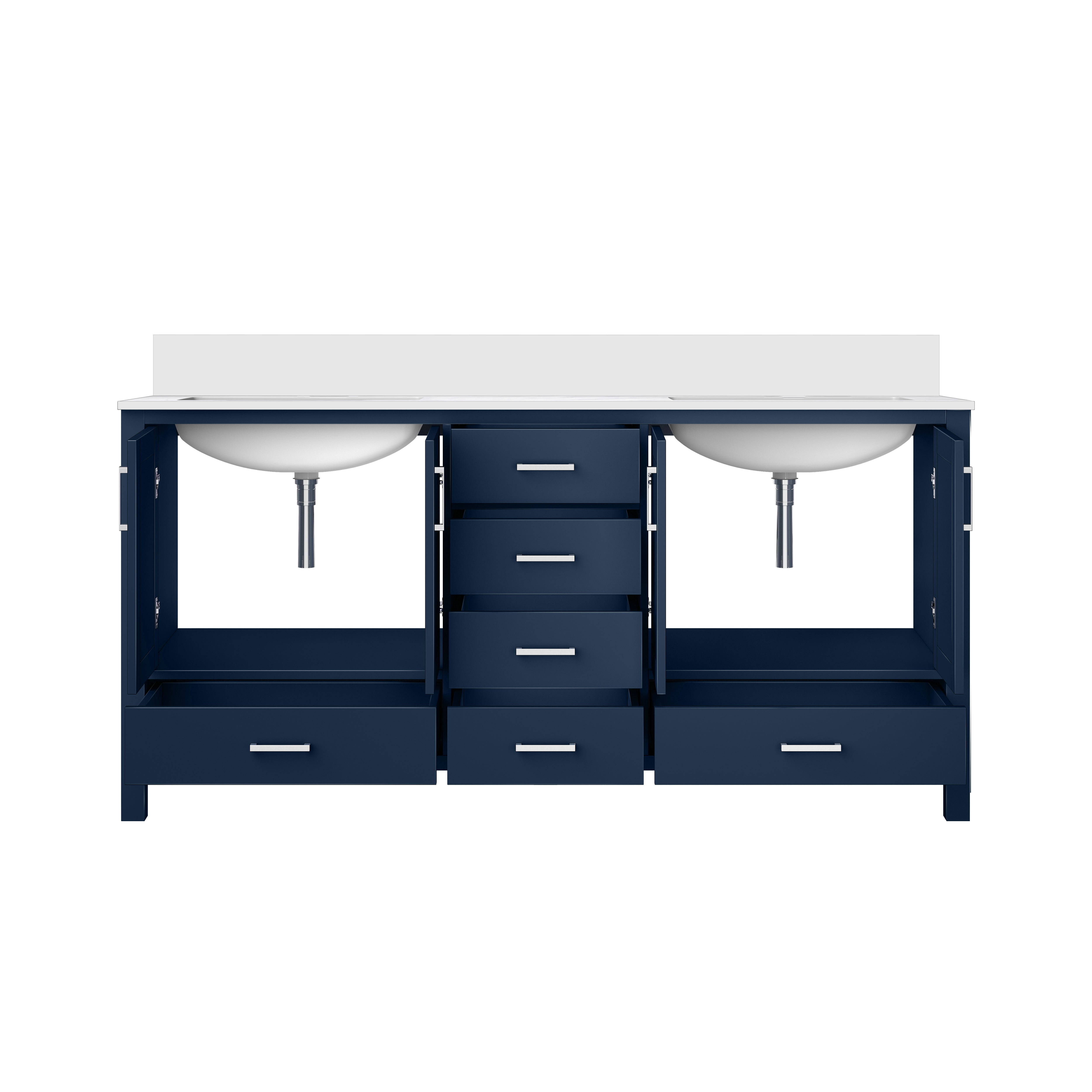 Jacques 72 in. W x 22 in. D Navy Blue Double Bath Vanity