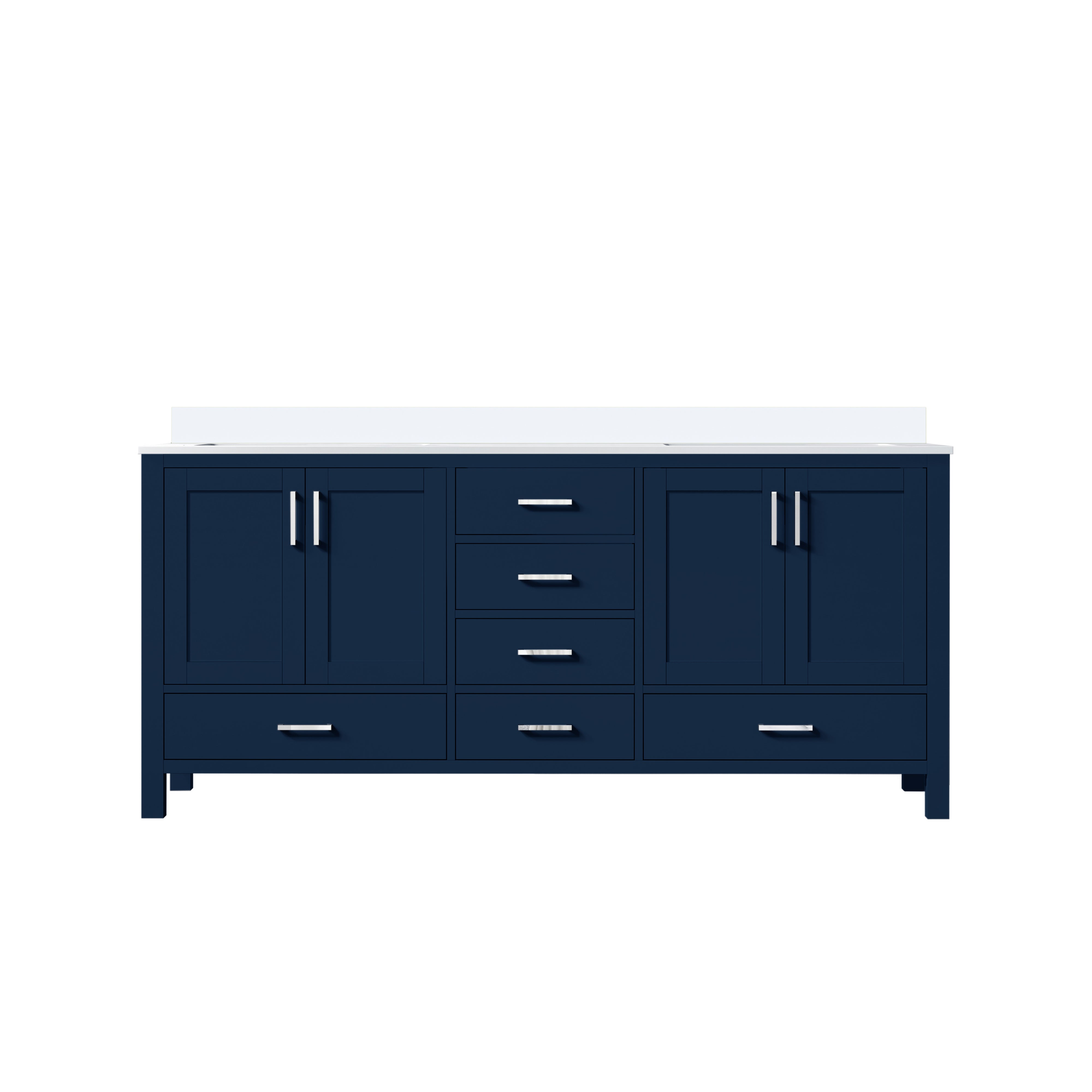 Jacques 72 in. W x 22 in. D Navy Blue Double Bath Vanity