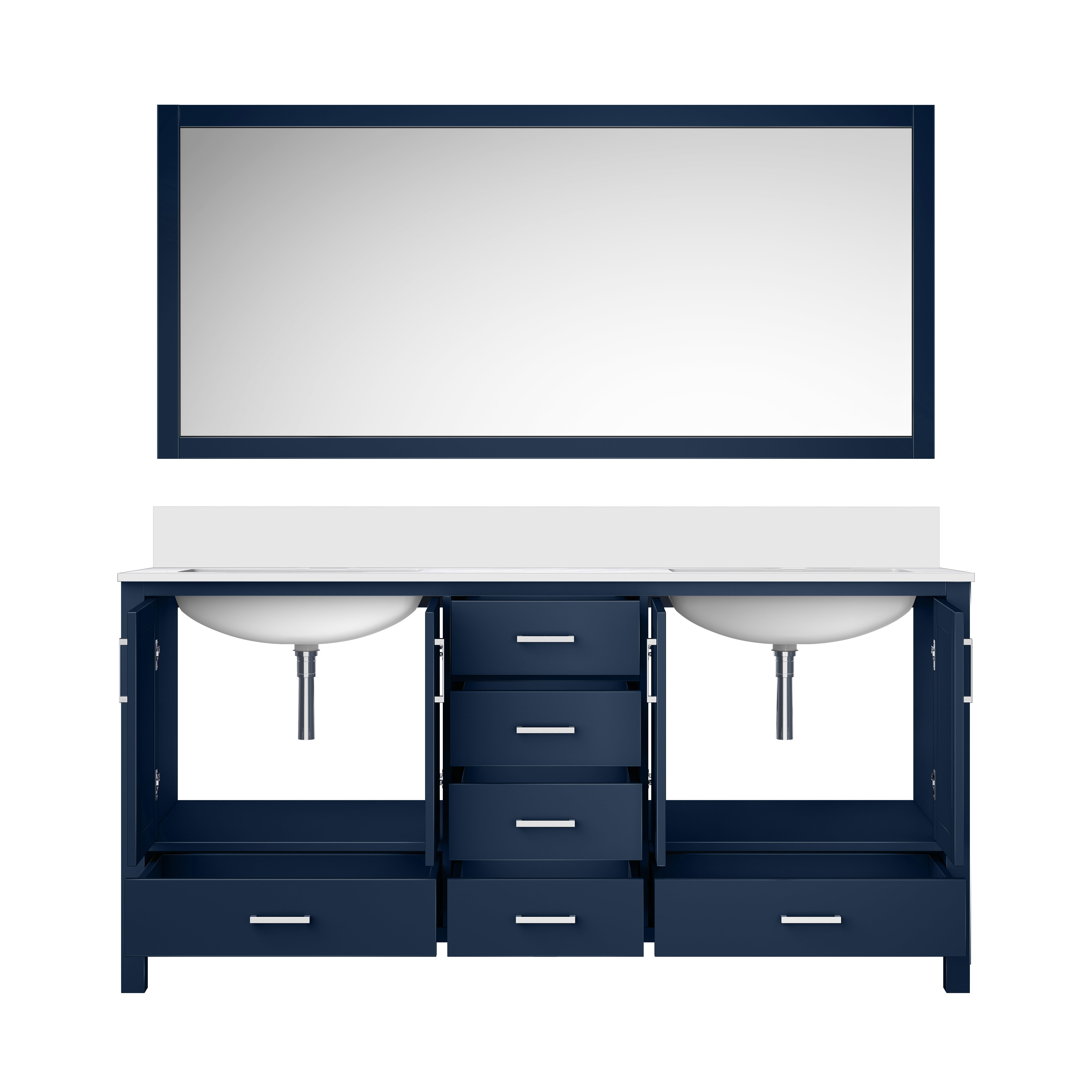 Jacques 72 in. W x 22 in. D Navy Blue Double Bath Vanity