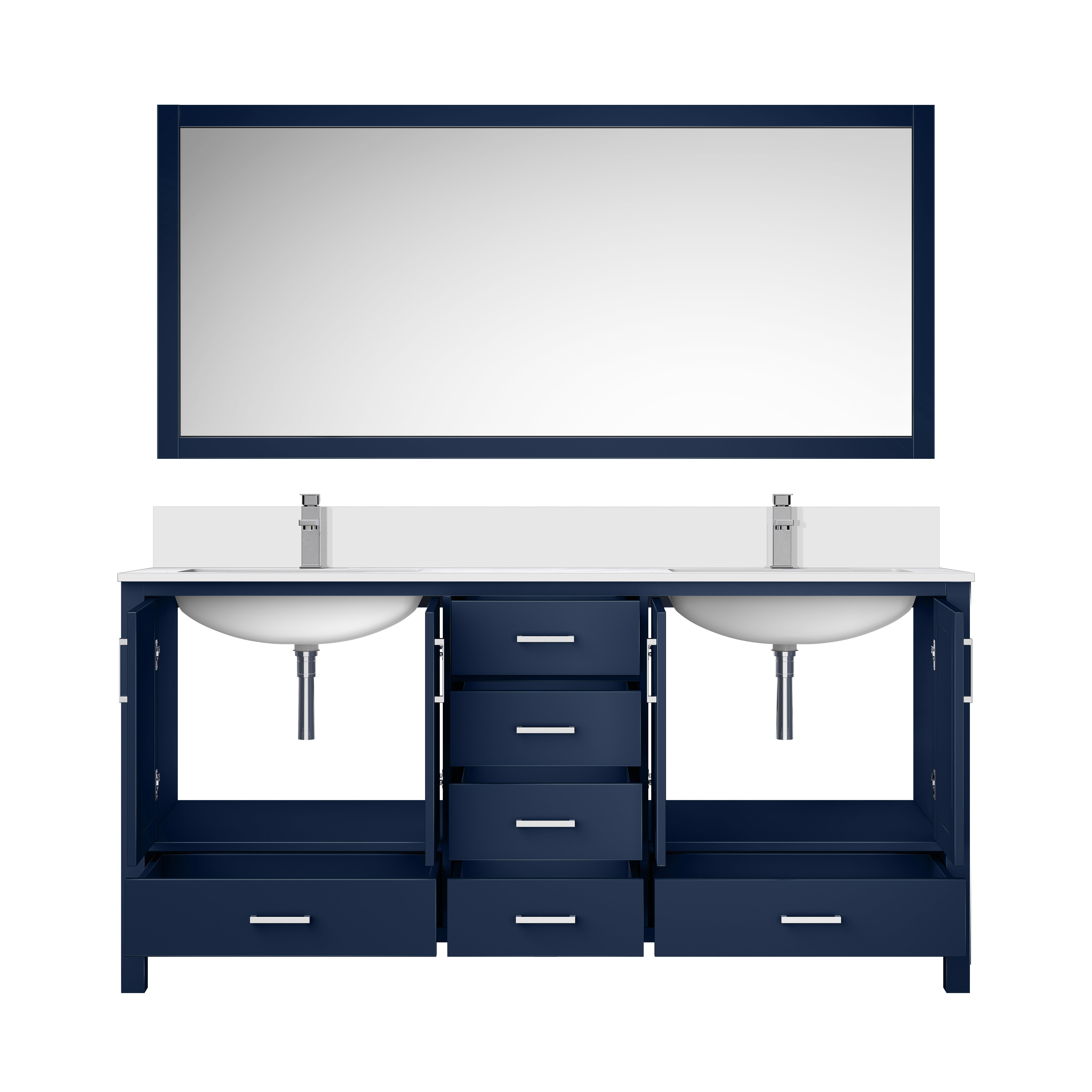 Jacques 72 in. W x 22 in. D Navy Blue Double Bath Vanity