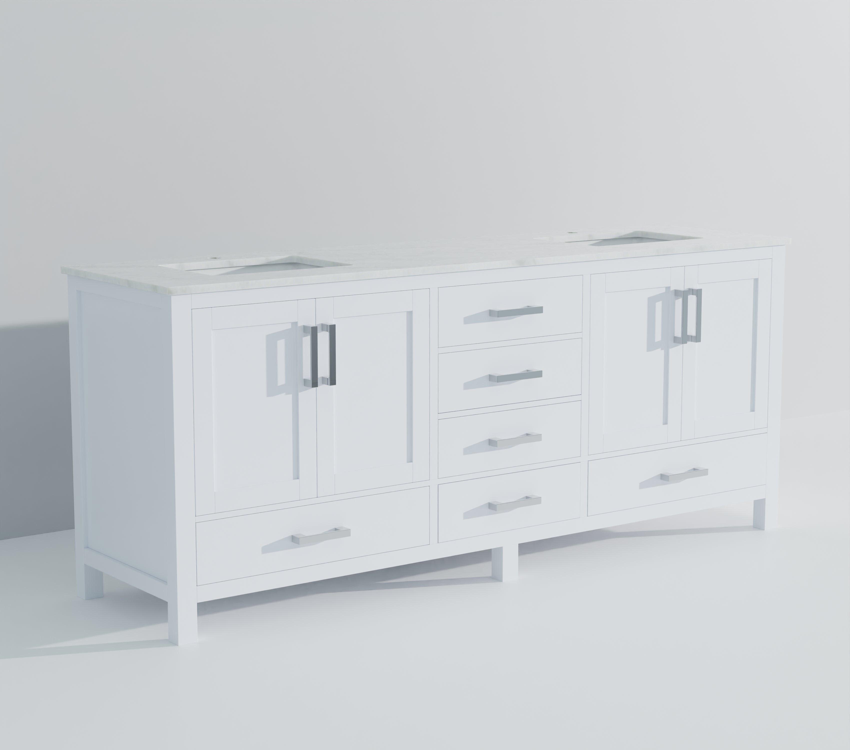 Jacques 80 in. W x 22 in. D White Double Bath Vanity