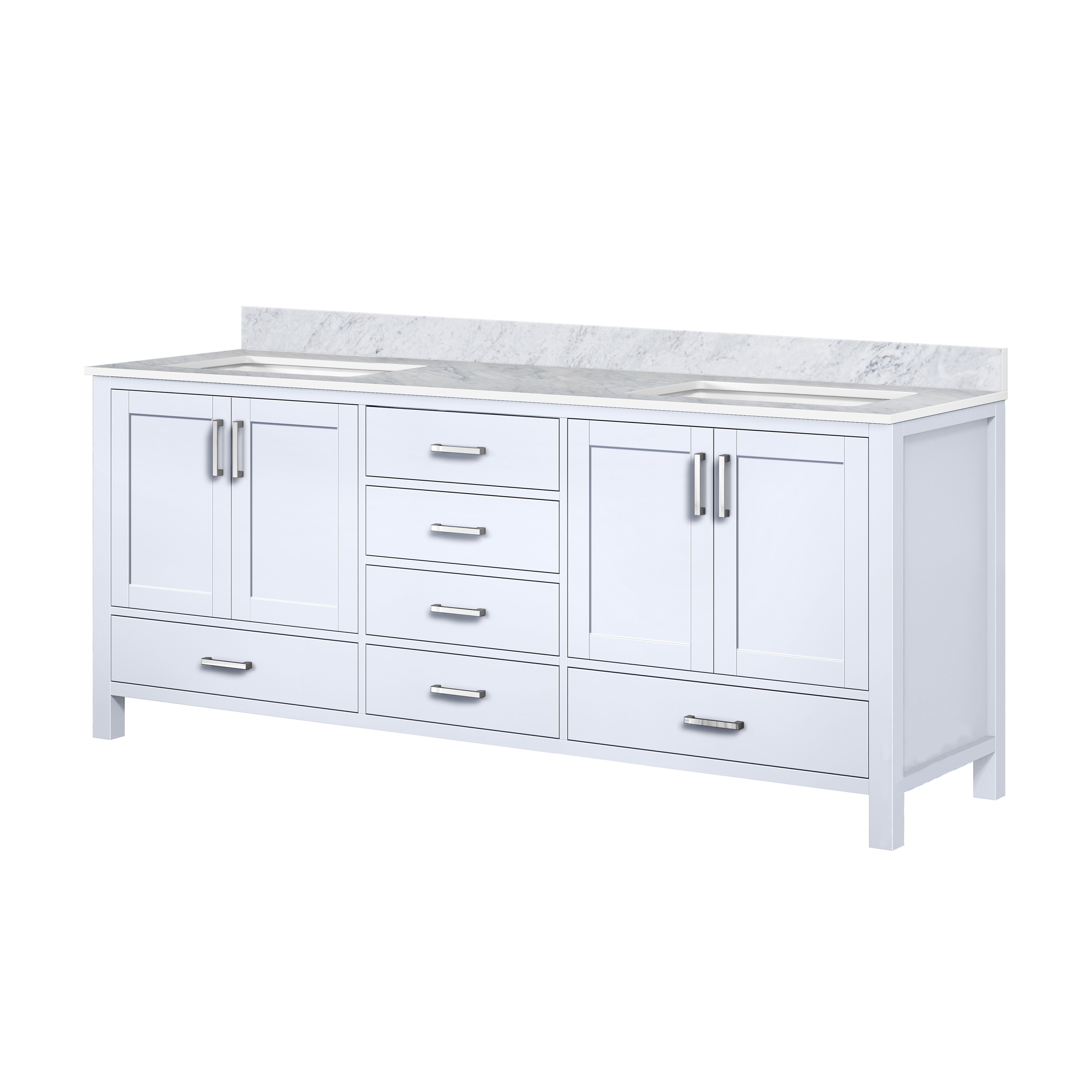 Jacques 80 in. W x 22 in. D White Double Bath Vanity