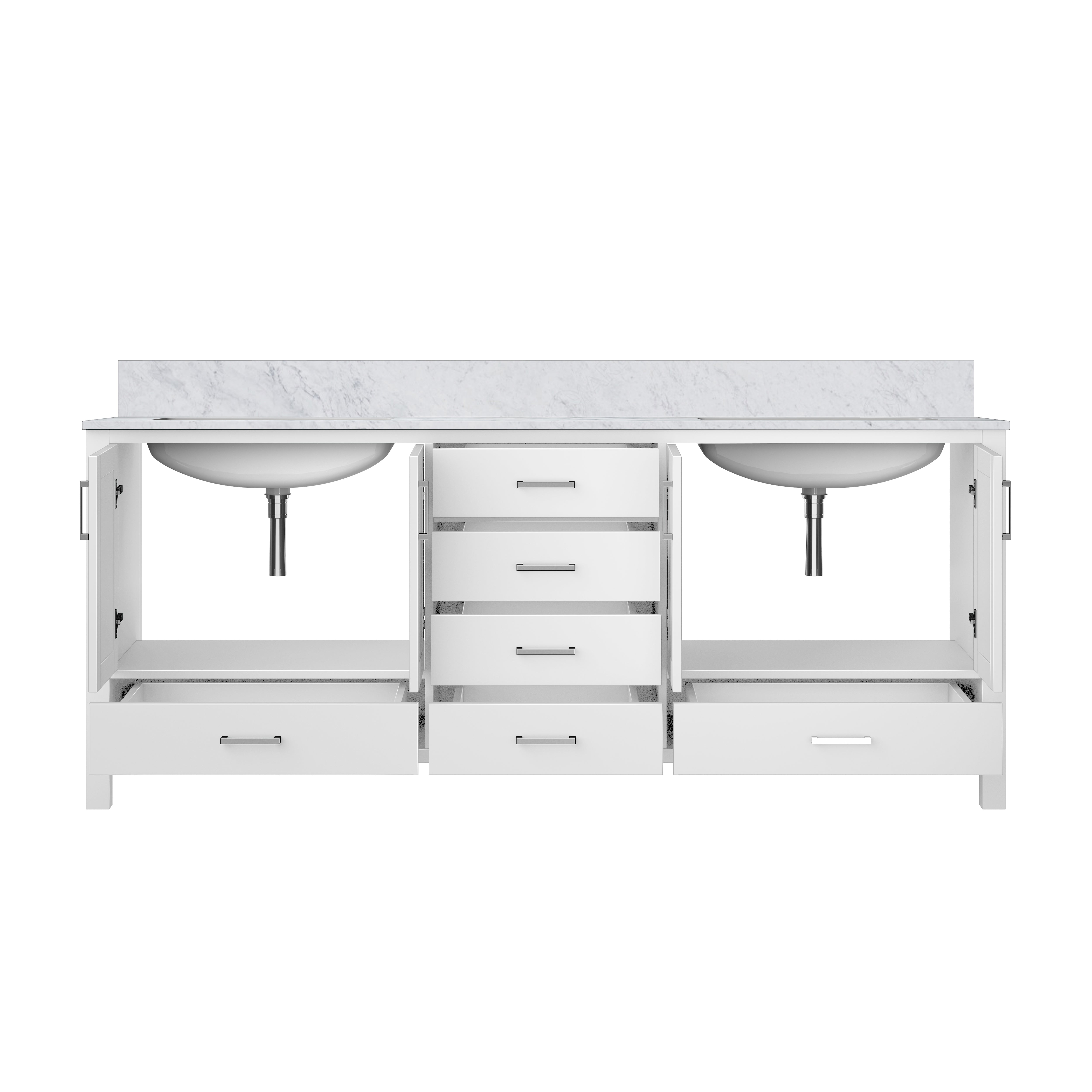 Jacques 80 in. W x 22 in. D White Double Bath Vanity