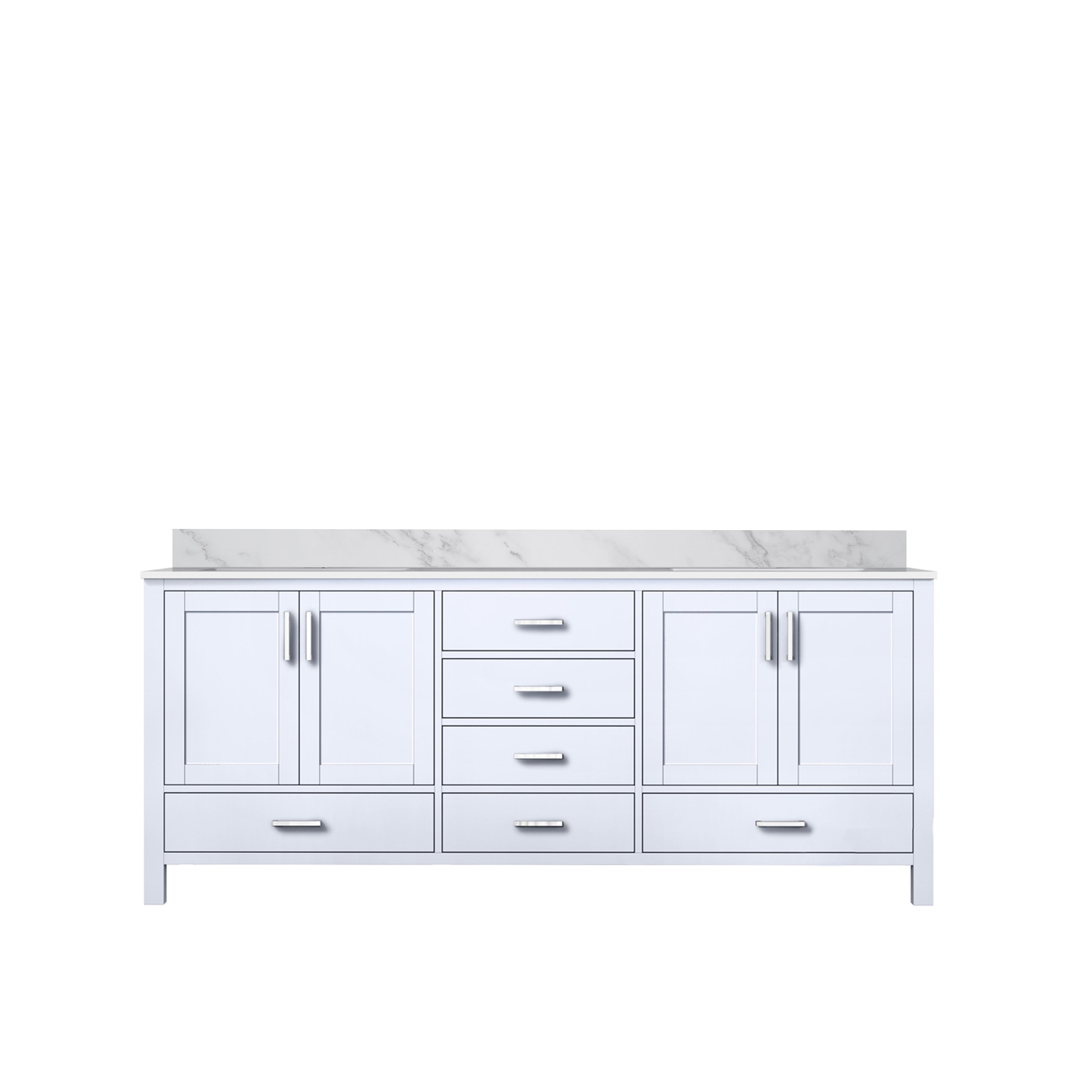 Jacques 80 in. W x 22 in. D White Double Bath Vanity