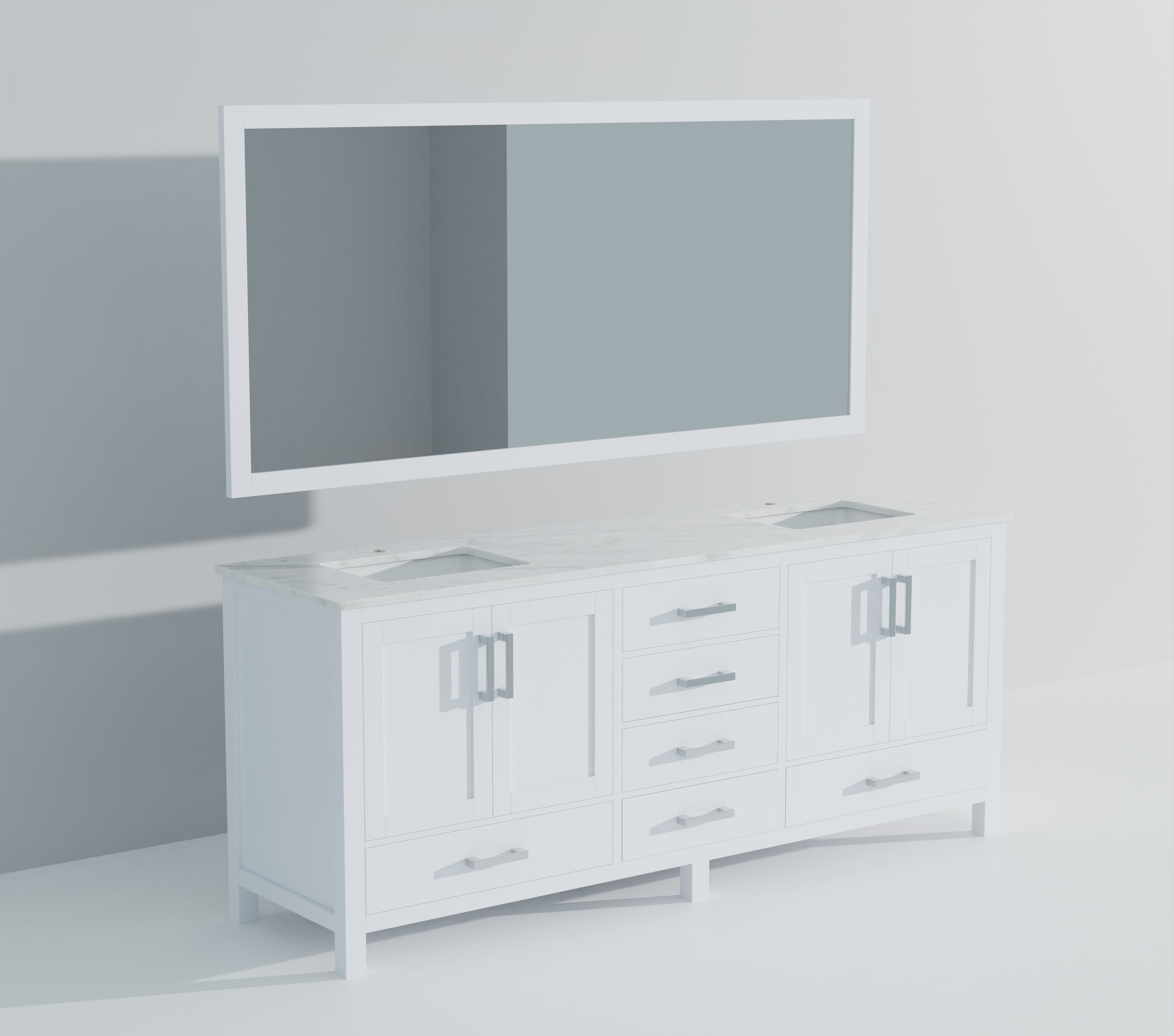 Jacques 80 in. W x 22 in. D White Double Bath Vanity