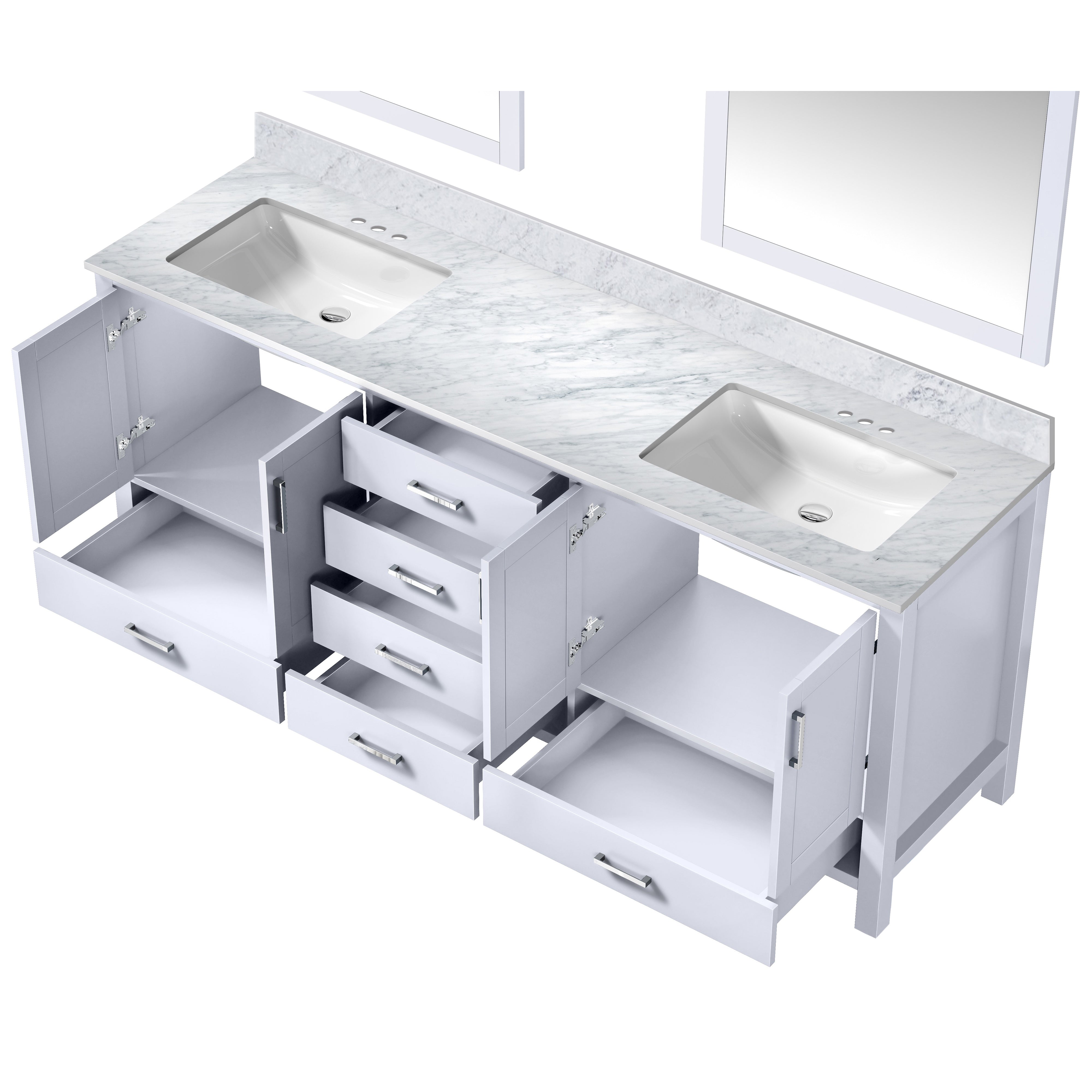 Jacques 80 in. W x 22 in. D White Double Bath Vanity