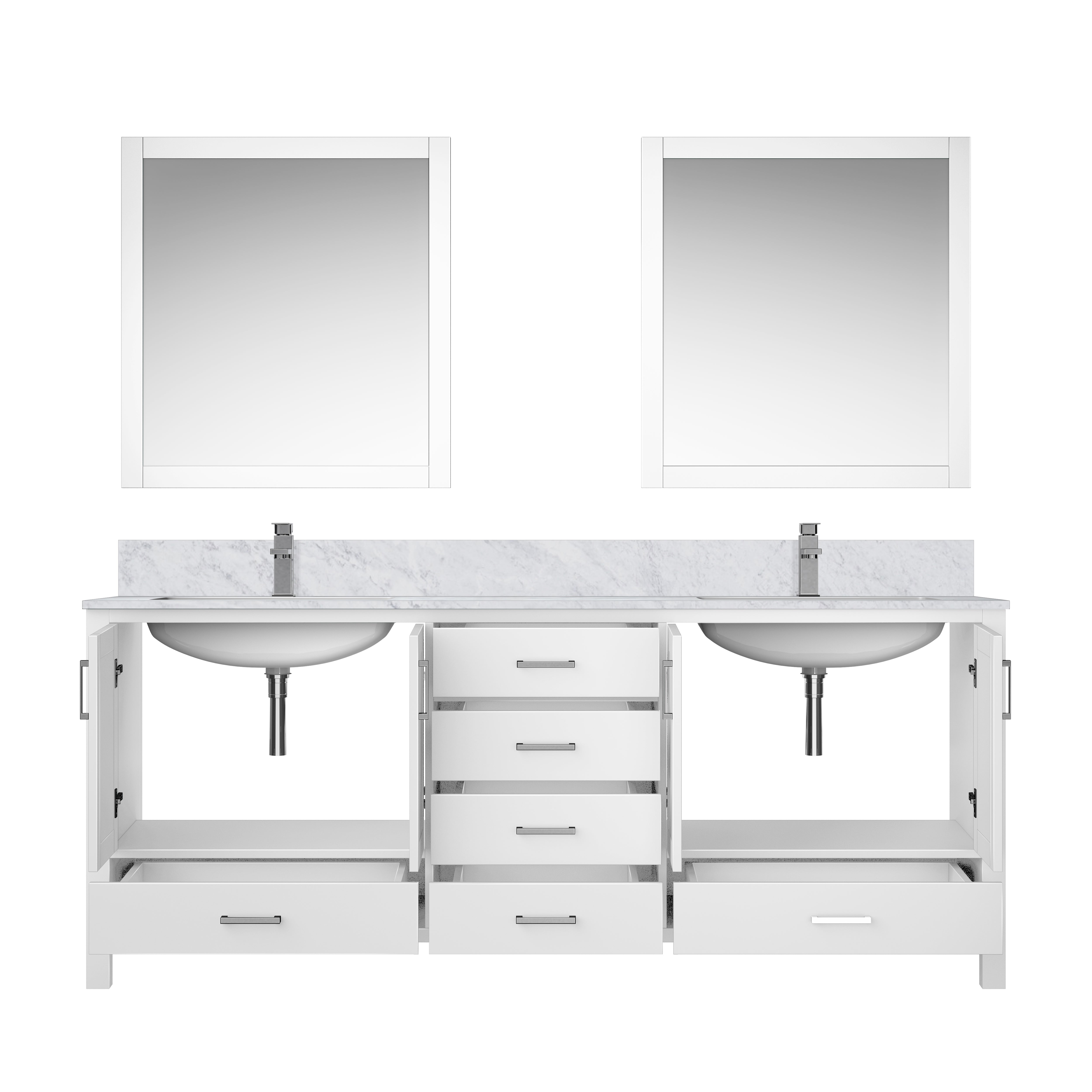 Jacques 80 in. W x 22 in. D White Double Bath Vanity