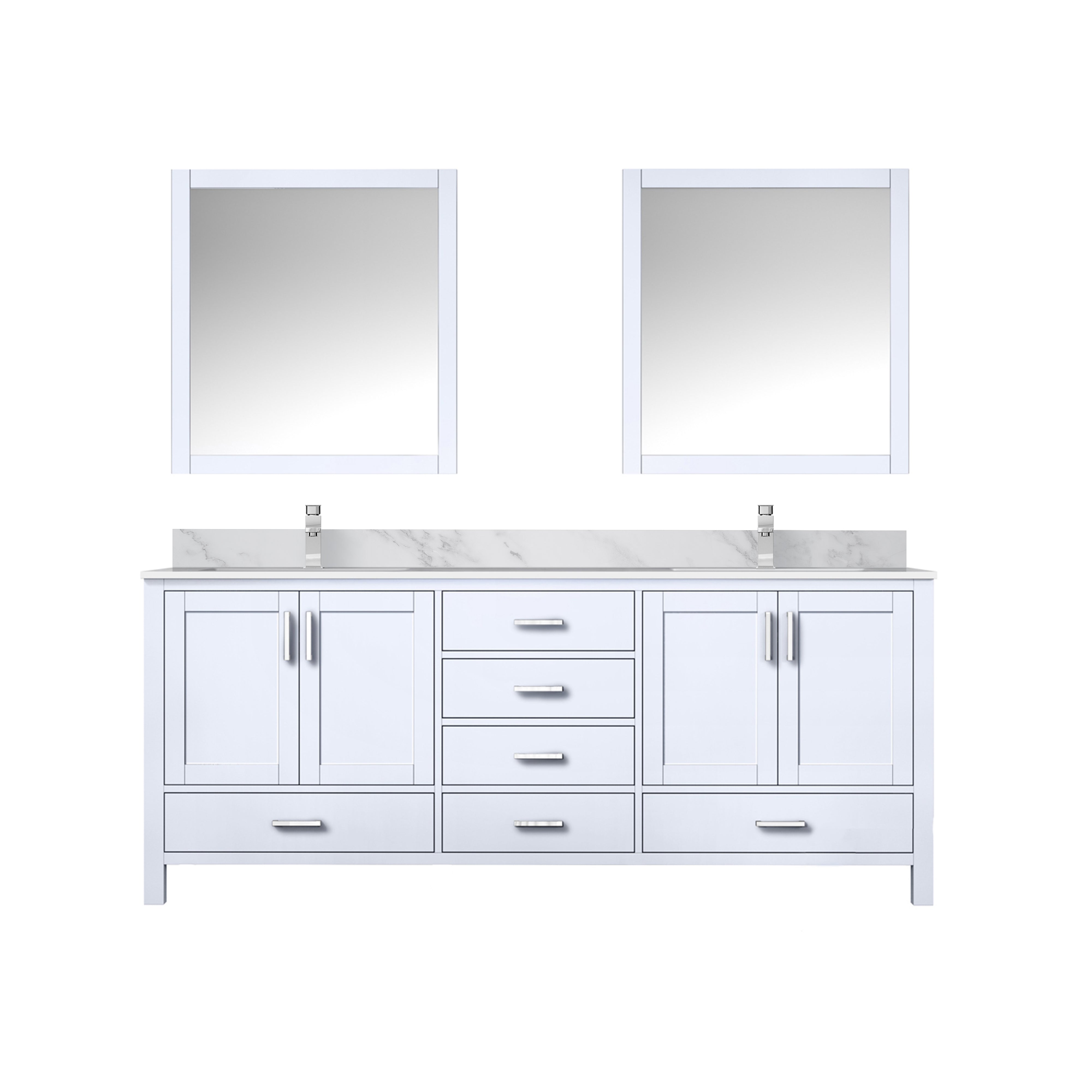Jacques 80 in. W x 22 in. D White Double Bath Vanity