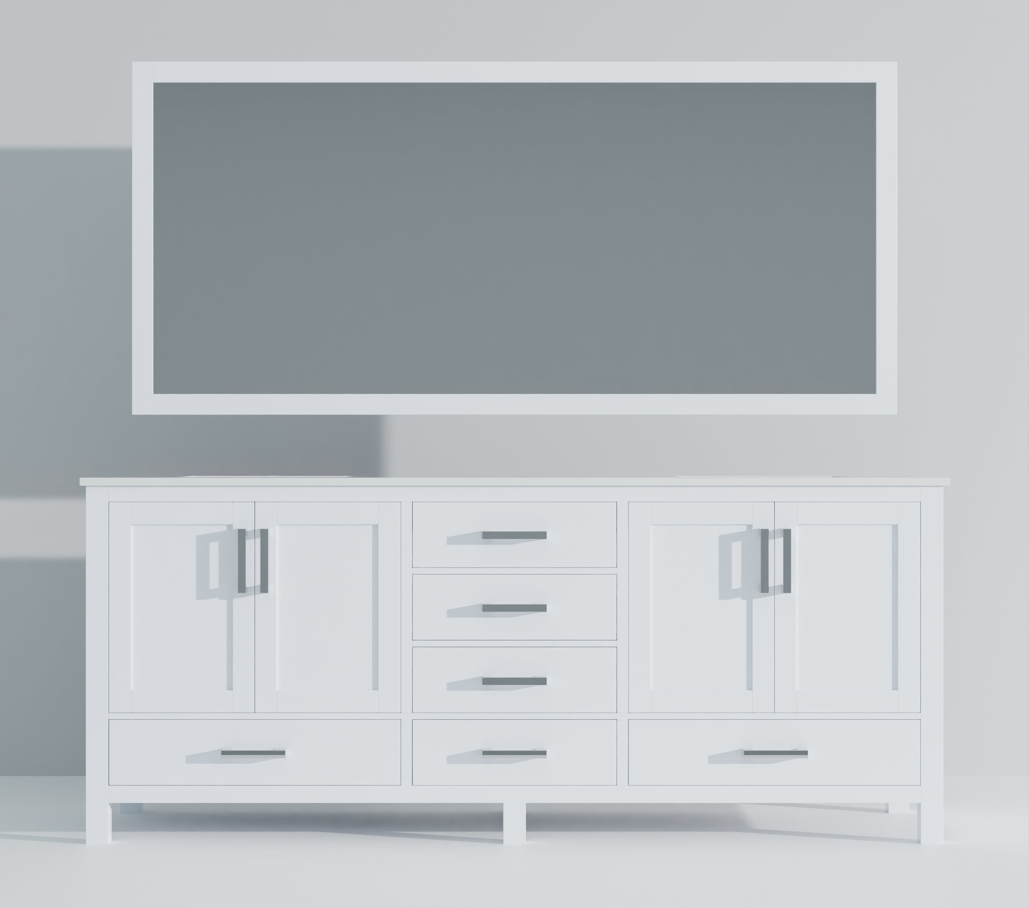 Jacques 80 in. W x 22 in. D White Double Bath Vanity