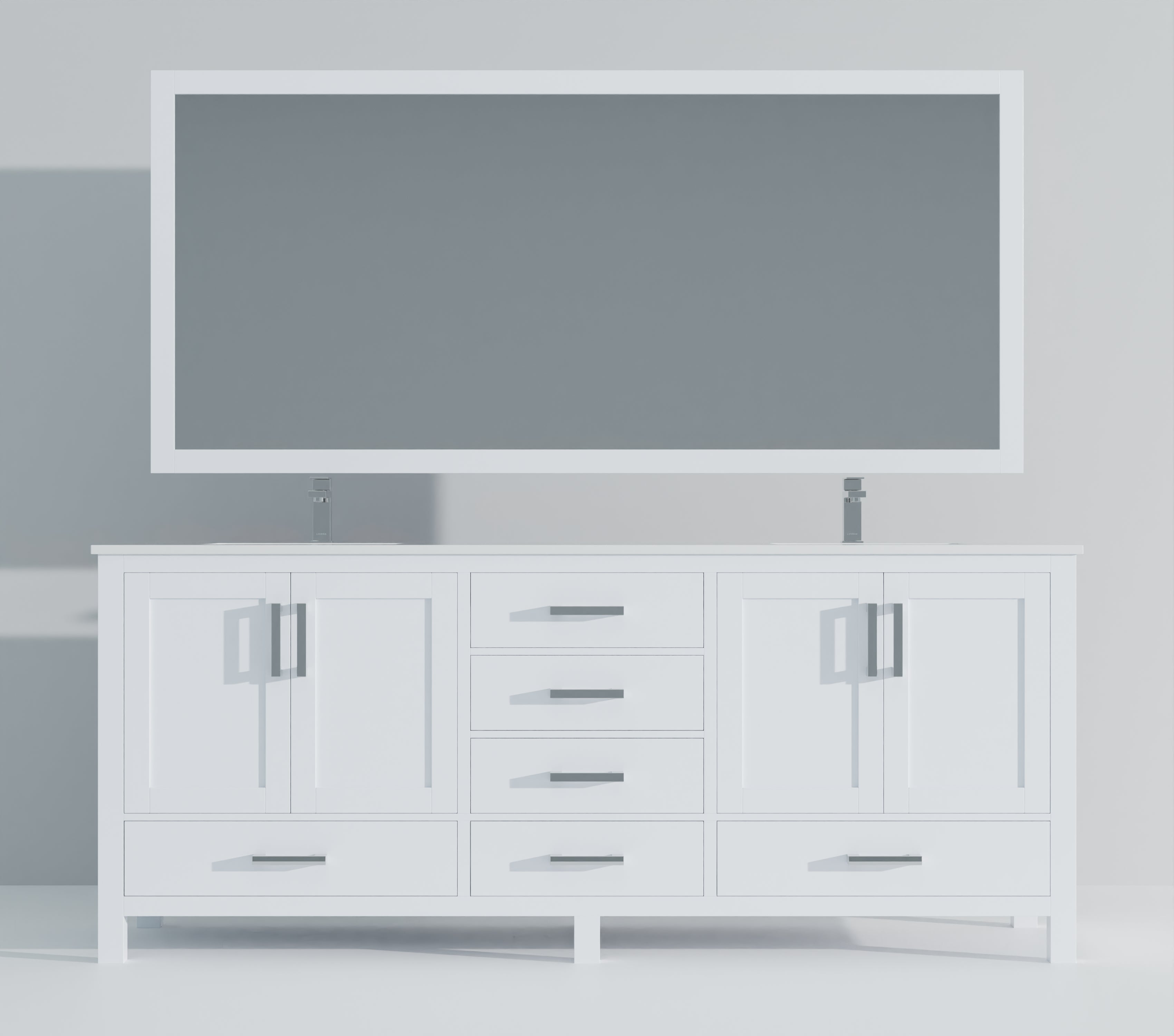 Jacques 80 in. W x 22 in. D White Double Bath Vanity