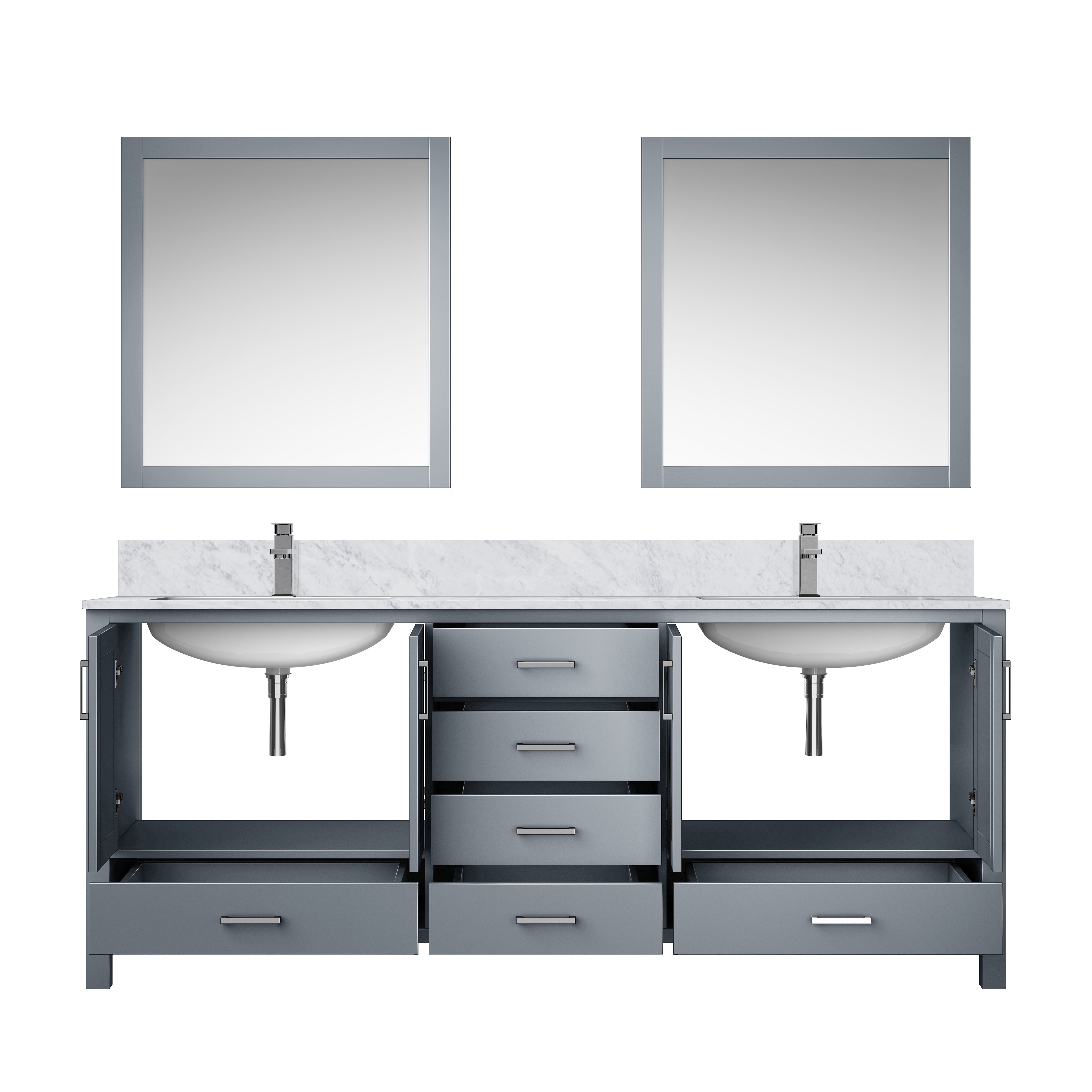 Jacques 80 in. W x 22 in. D Dark Grey Double Bath Vanity
