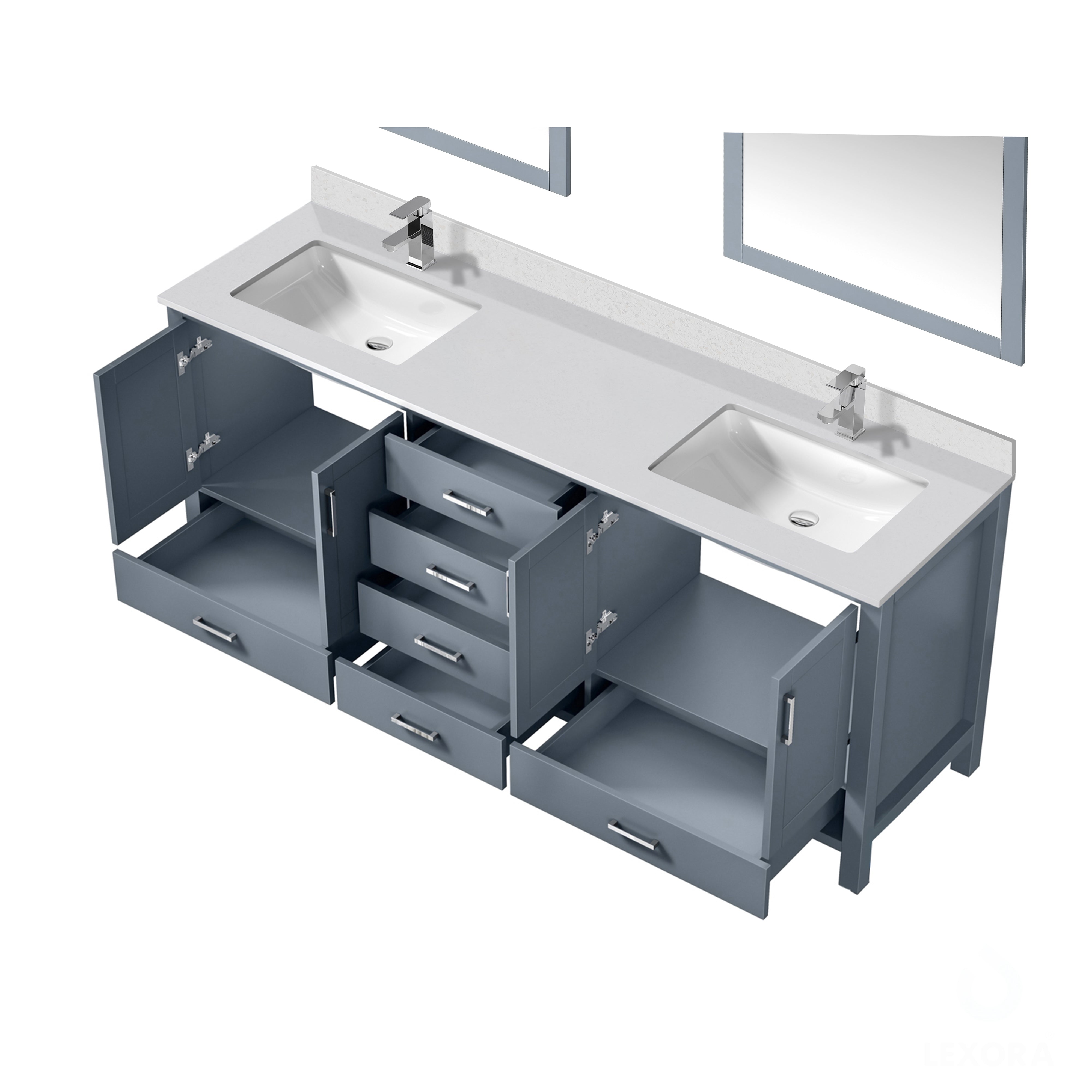 Jacques 80 in. W x 22 in. D Dark Grey Double Bath Vanity