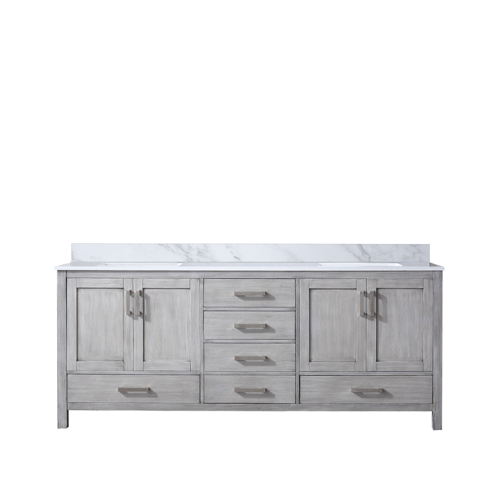 Jacques 80 in. W x 22 in. D Distressed Grey Double Bath Vanity