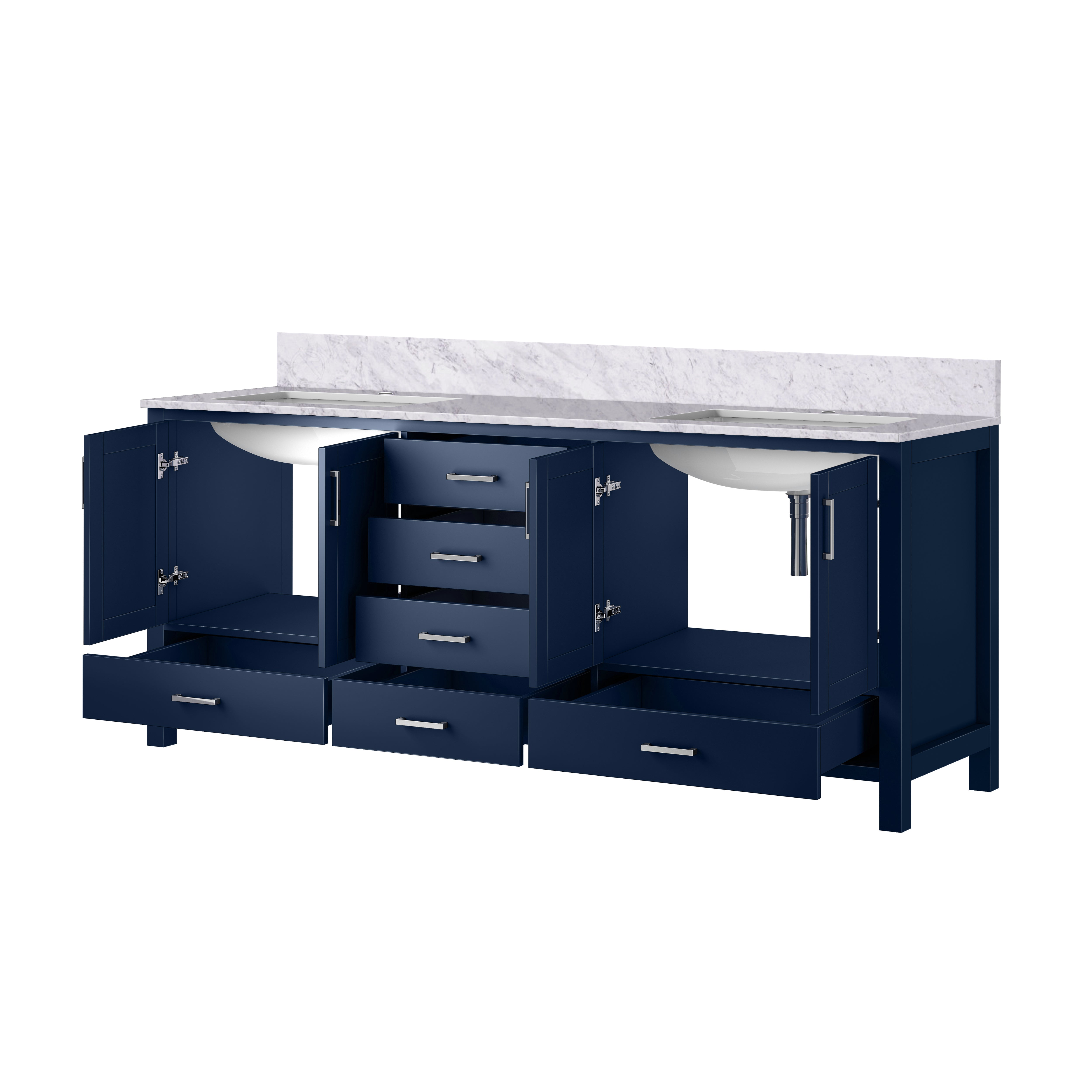 Jacques 80 in. W x 22 in. D Navy Blue Double Bath Vanity