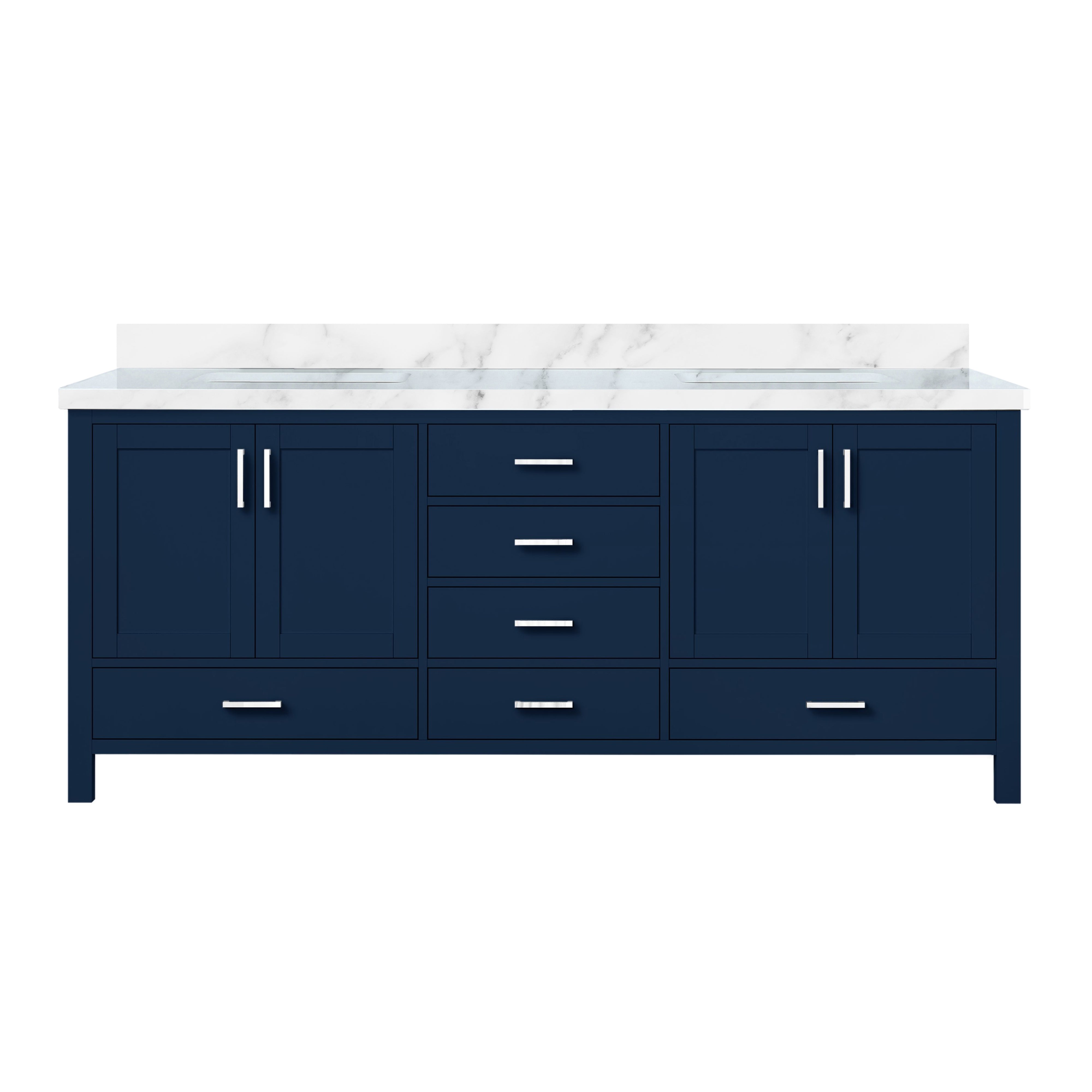 Jacques 80 in. W x 22 in. D Navy Blue Double Bath Vanity