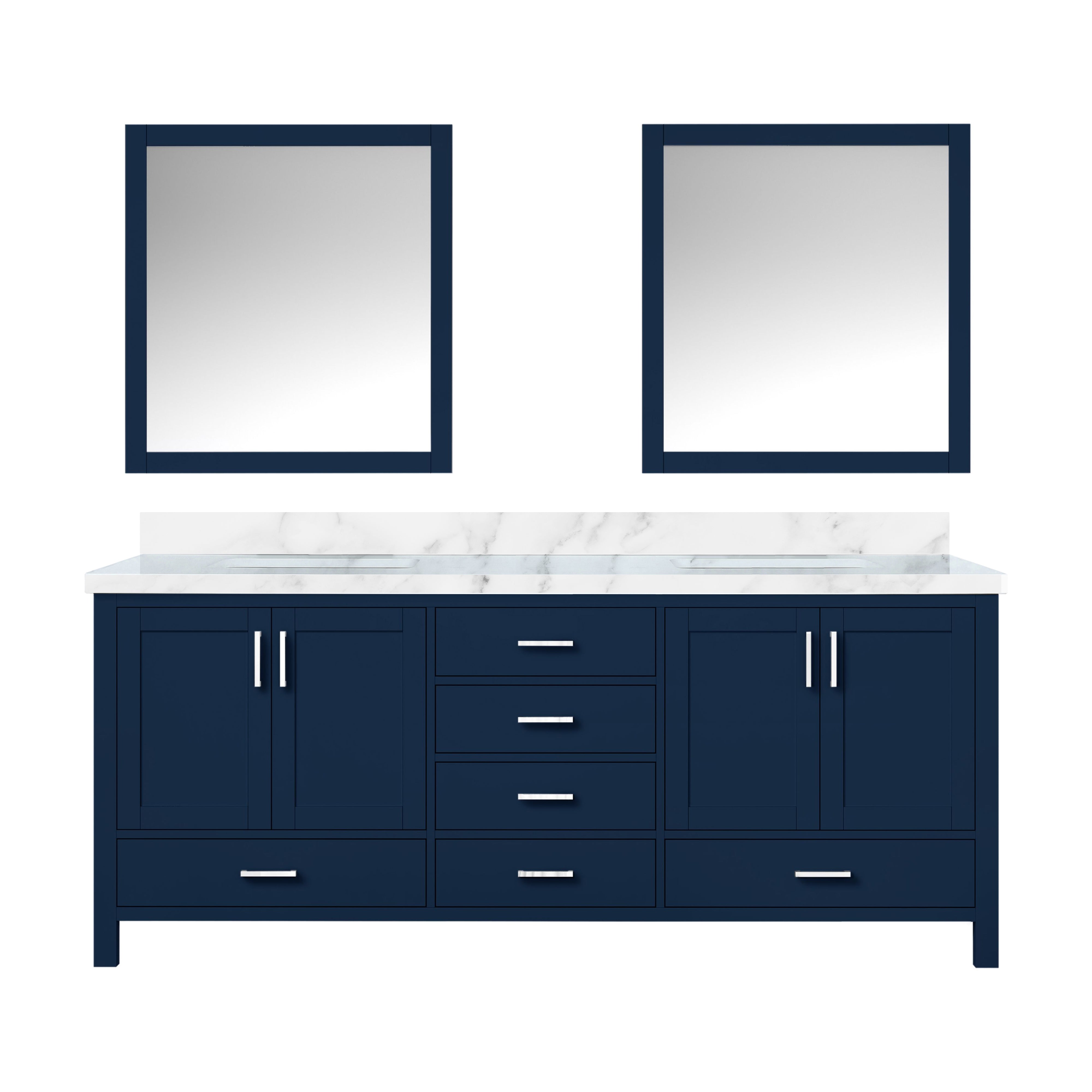 Jacques 80 in. W x 22 in. D Navy Blue Double Bath Vanity
