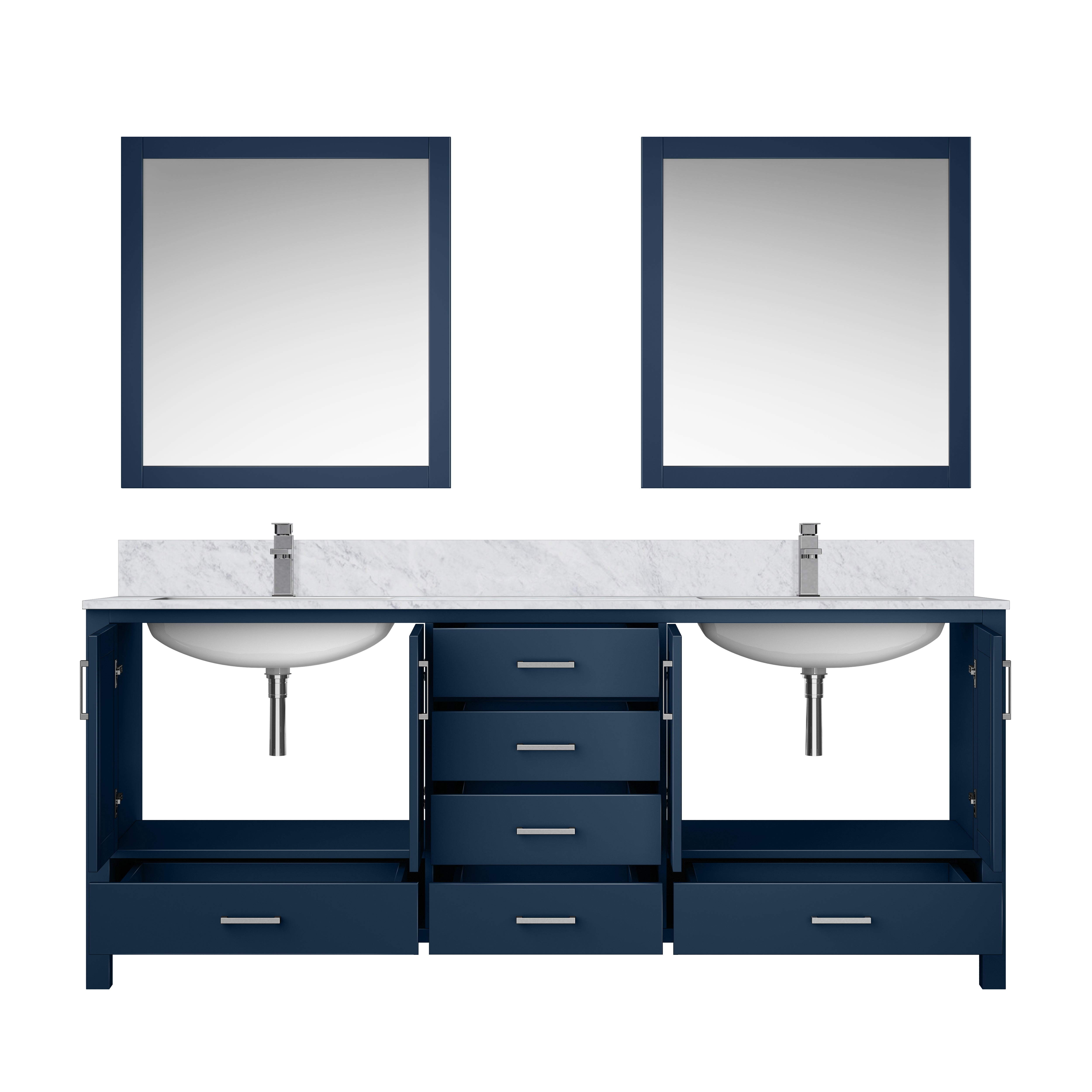 Jacques 80 in. W x 22 in. D Navy Blue Double Bath Vanity