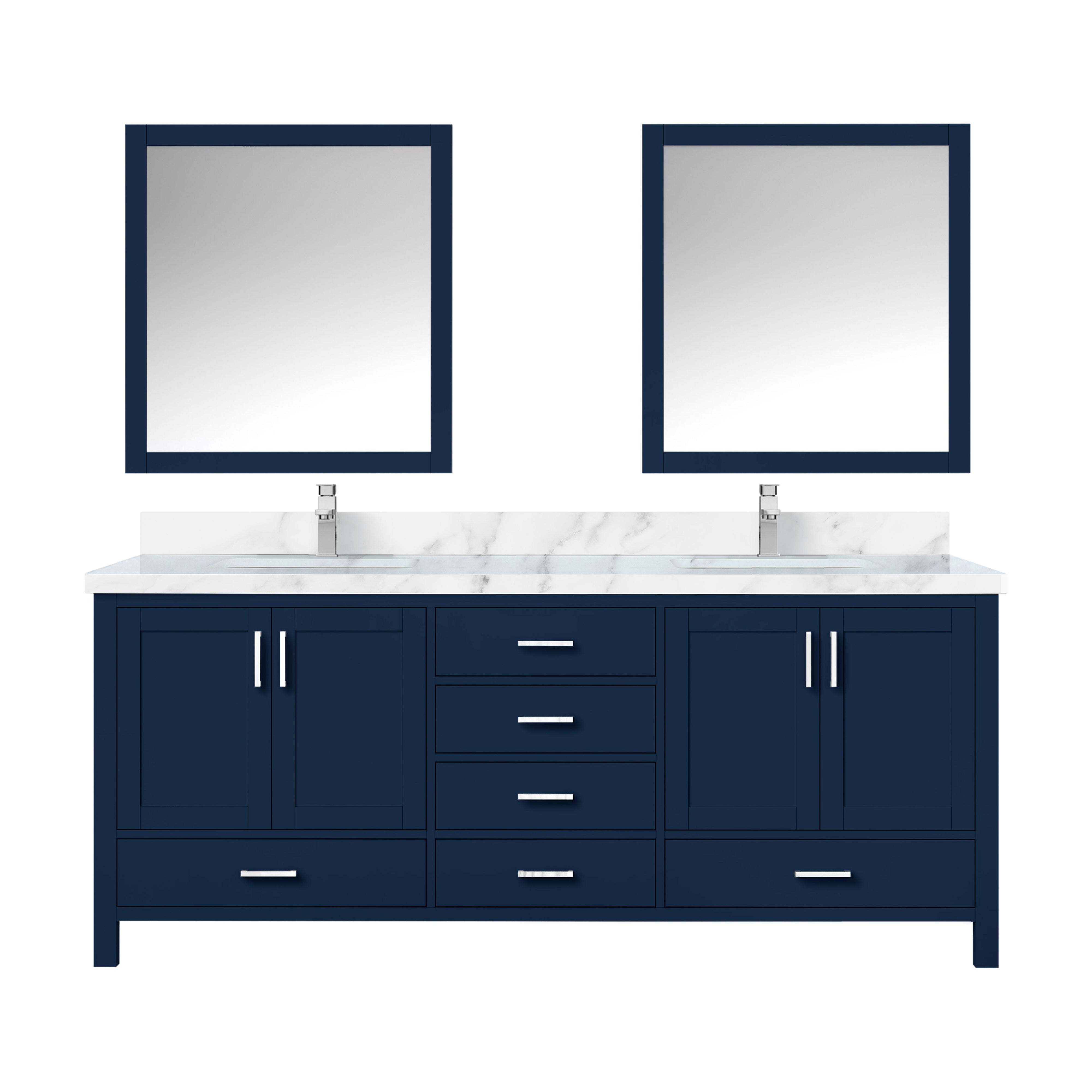 Jacques 80 in. W x 22 in. D Navy Blue Double Bath Vanity