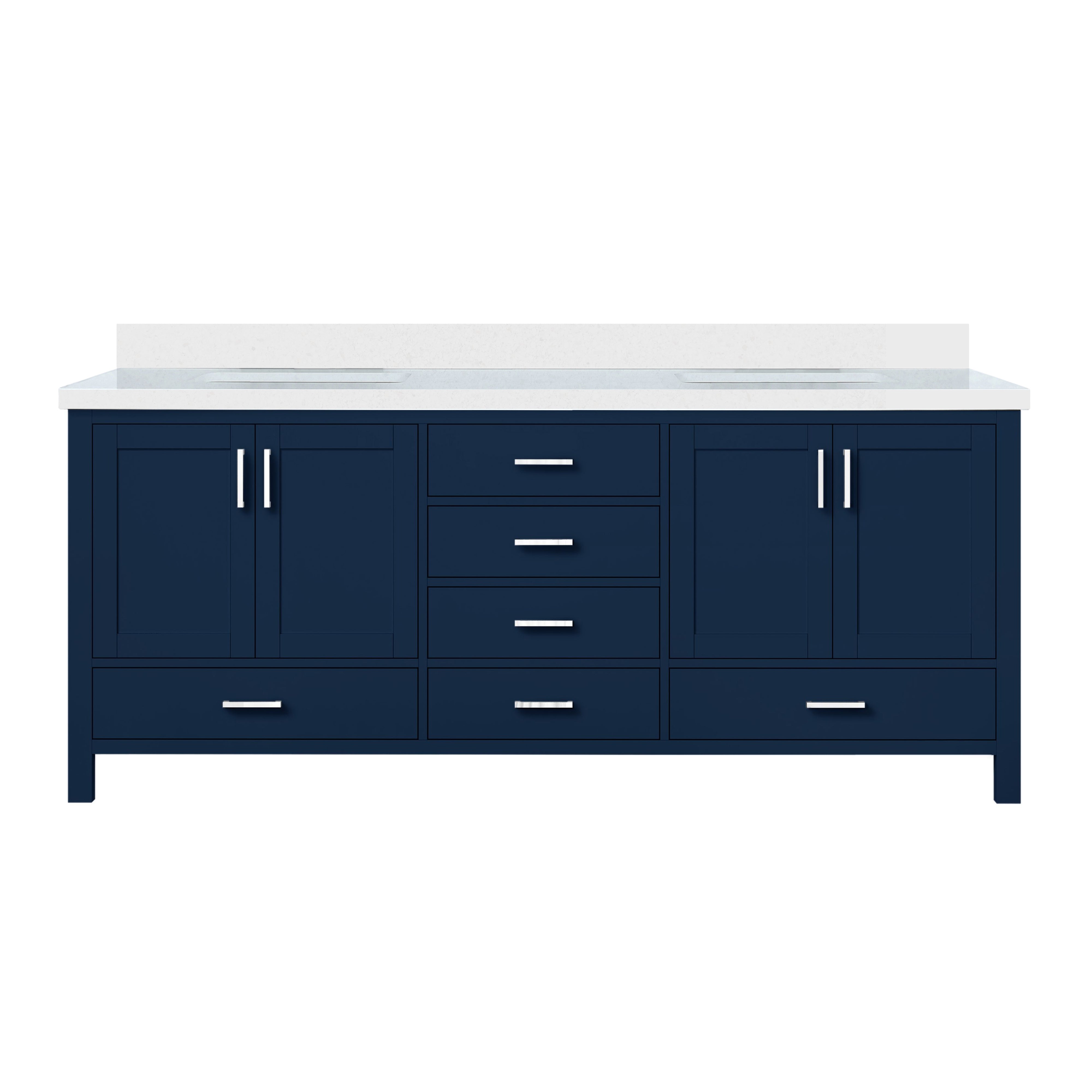 Jacques 80 in. W x 22 in. D Navy Blue Double Bath Vanity