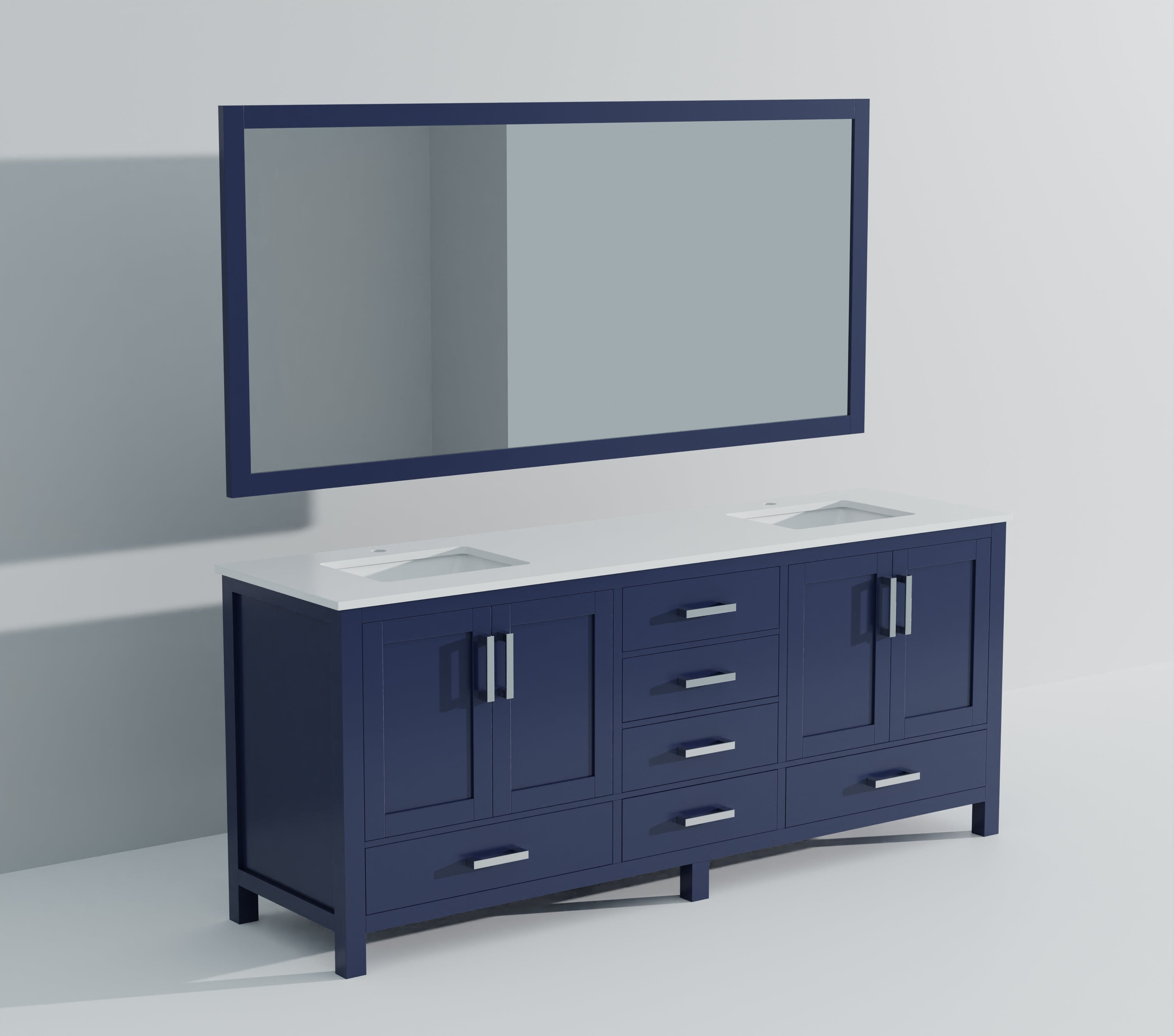 Jacques 80 in. W x 22 in. D Navy Blue Double Bath Vanity
