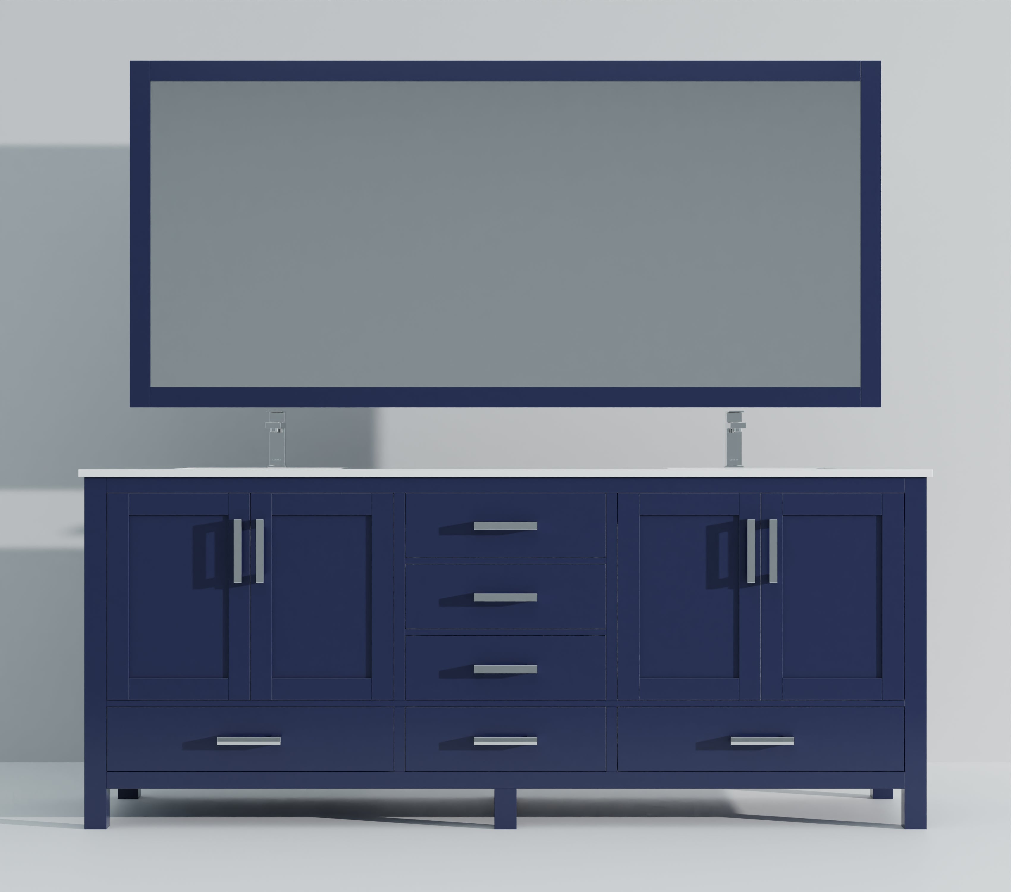 Jacques 80 in. W x 22 in. D Navy Blue Double Bath Vanity