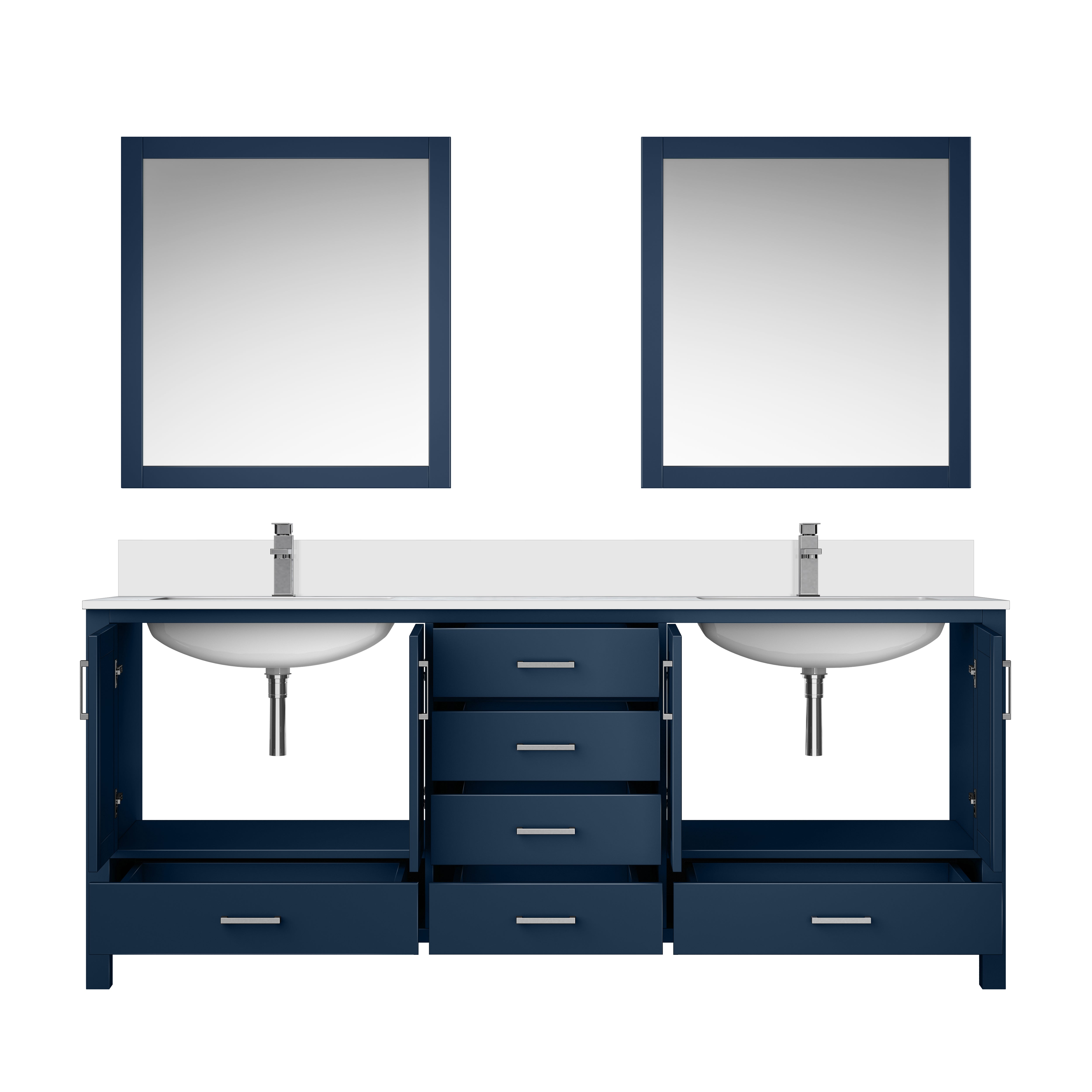 Jacques 80 in. W x 22 in. D Navy Blue Double Bath Vanity