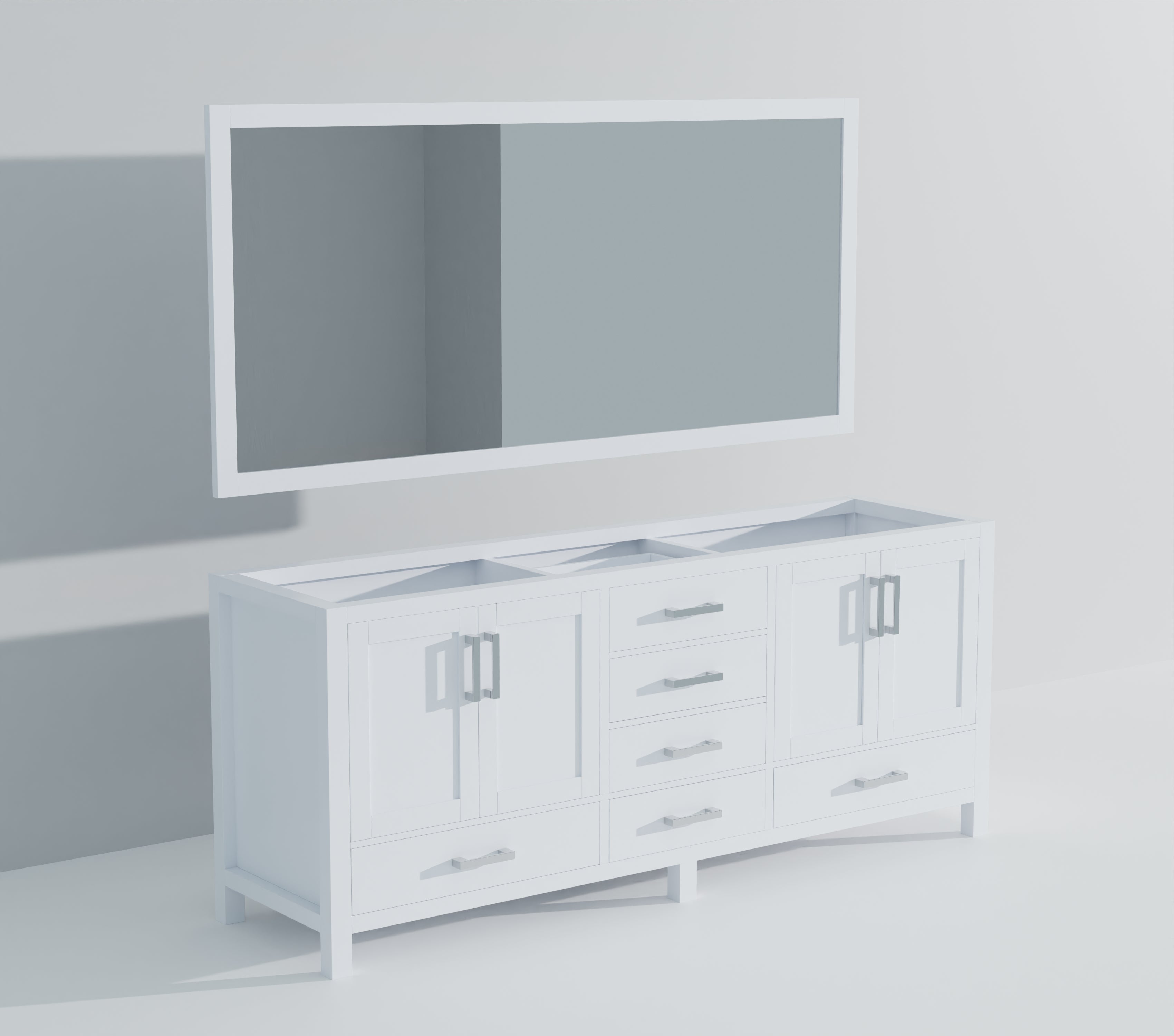 Jacques 84 in. W x 22 in. D White Double Bath Vanity