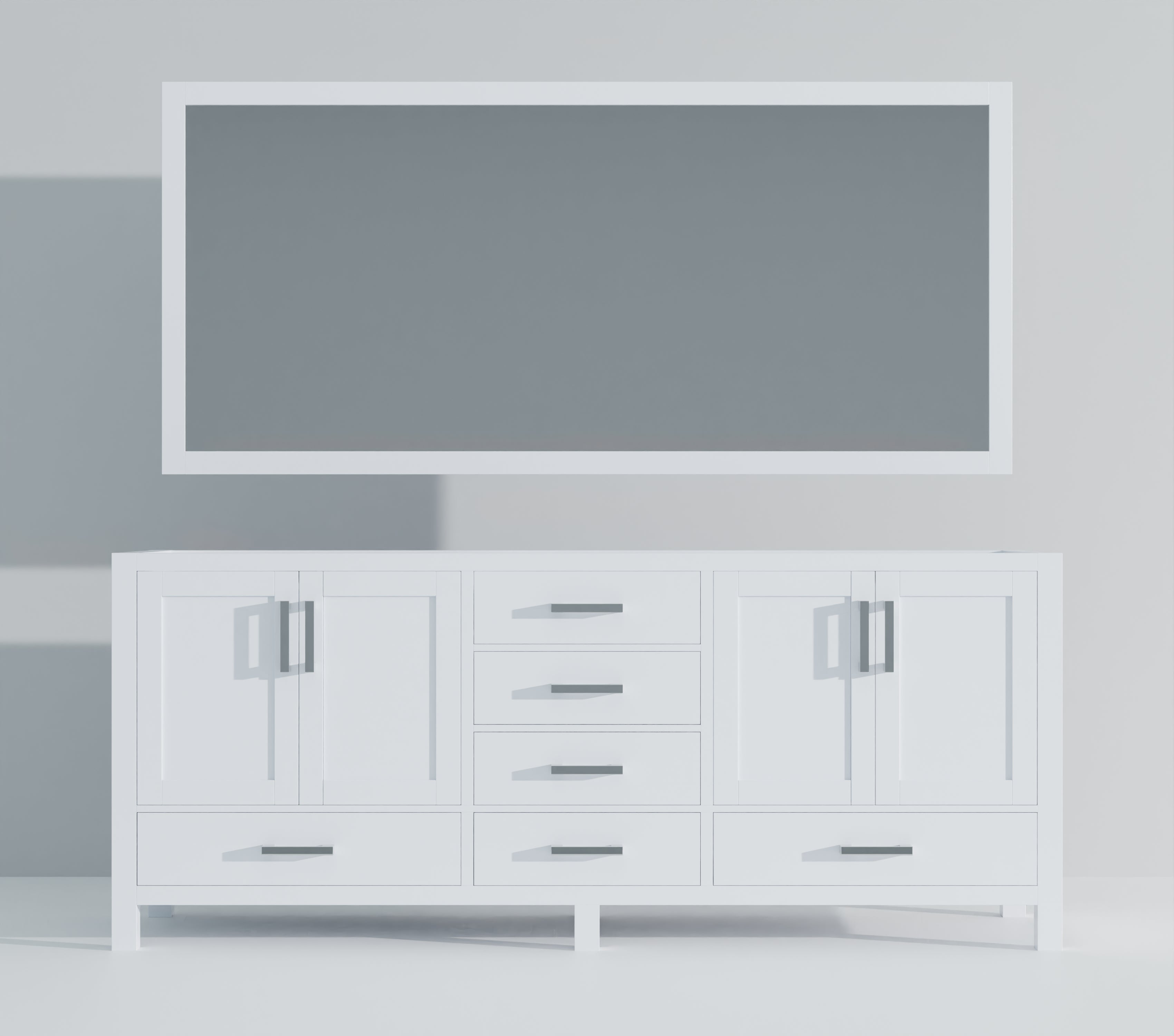 Jacques 84 in. W x 22 in. D White Double Bath Vanity