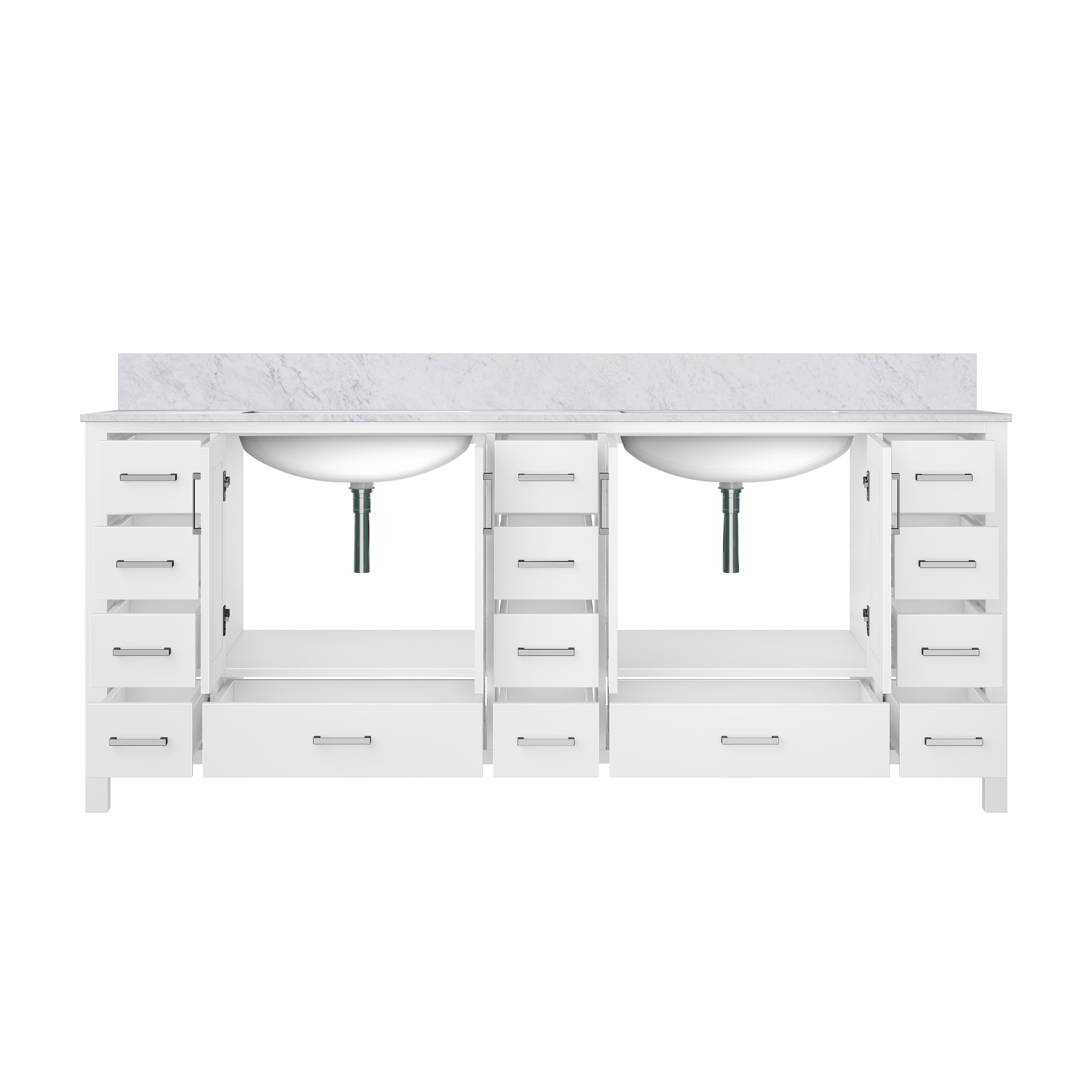 Jacques 84 in. W x 22 in. D White Double Bath Vanity