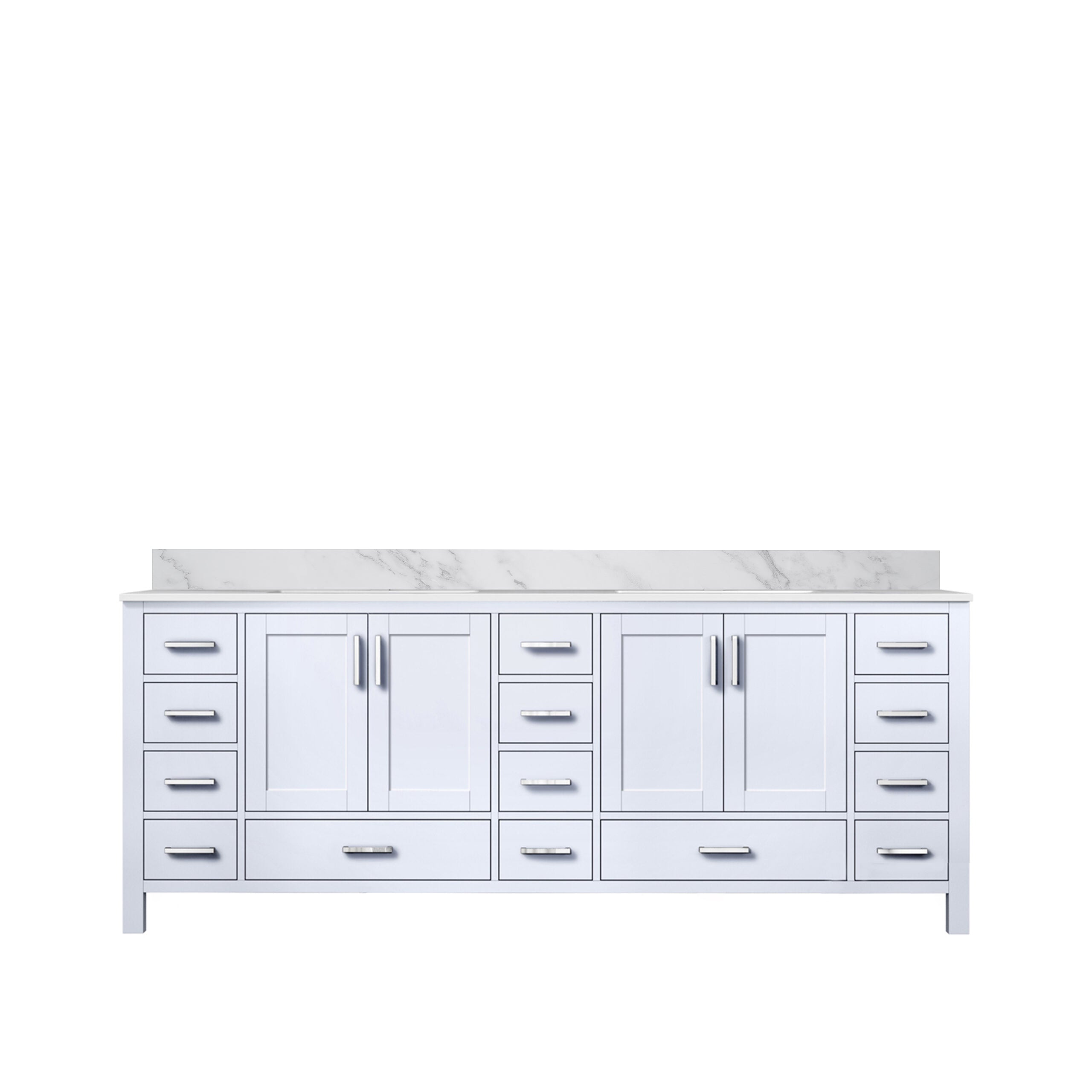 Jacques 84 in. W x 22 in. D White Double Bath Vanity