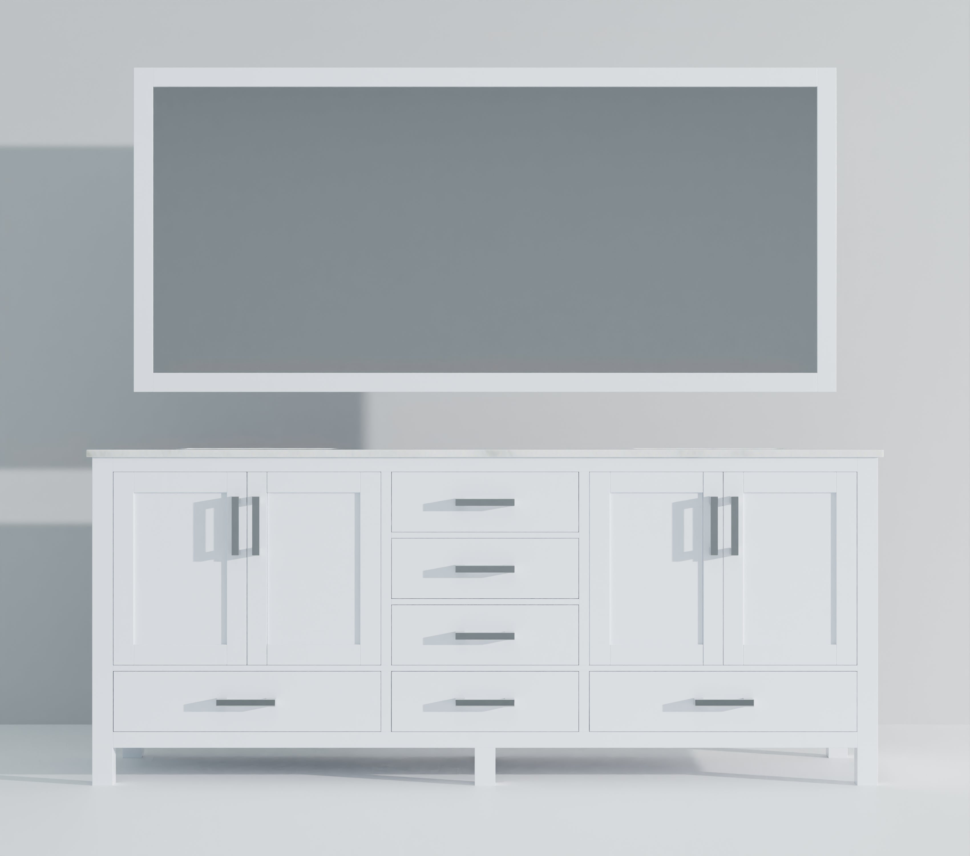 Jacques 84 in. W x 22 in. D White Double Bath Vanity