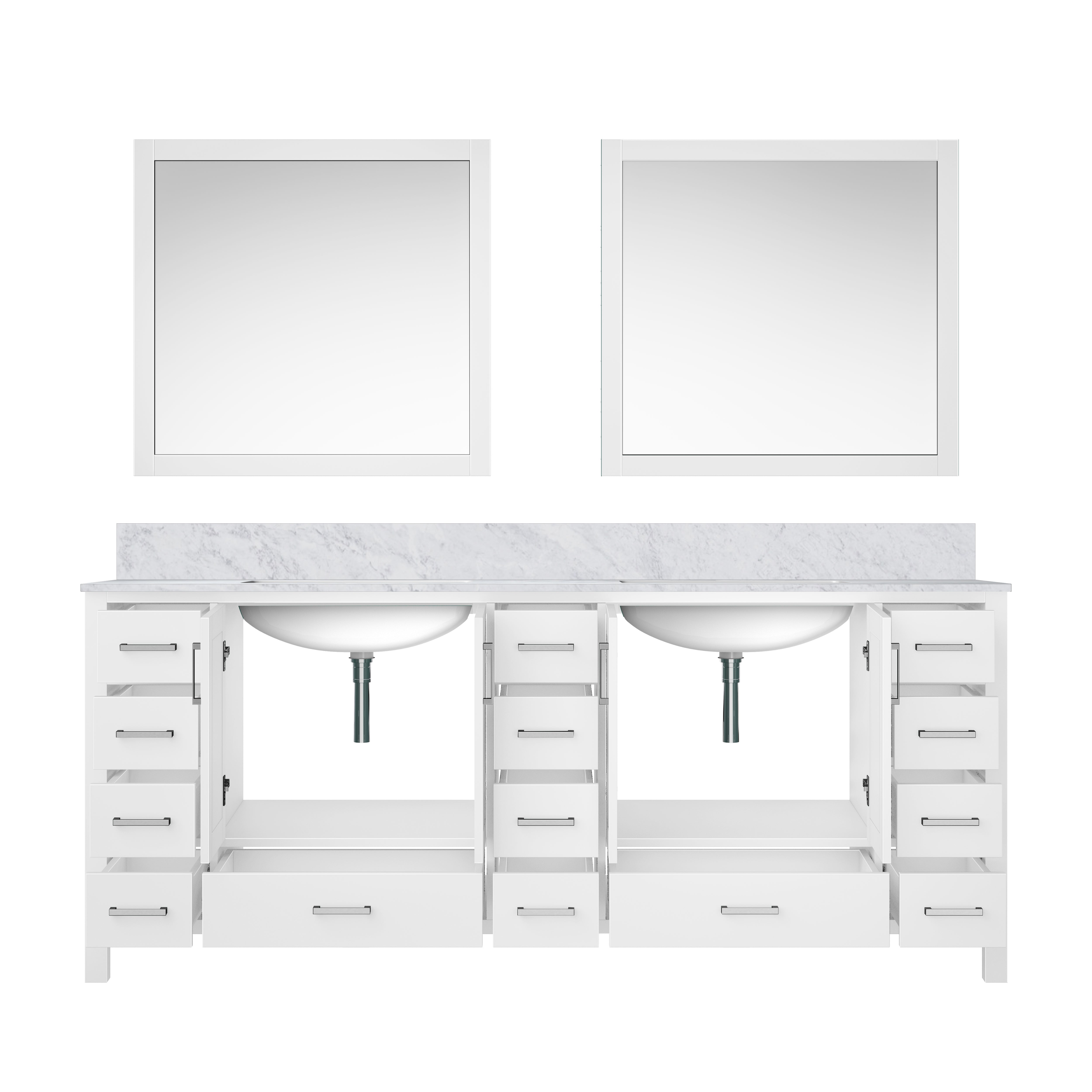 Jacques 84 in. W x 22 in. D White Double Bath Vanity