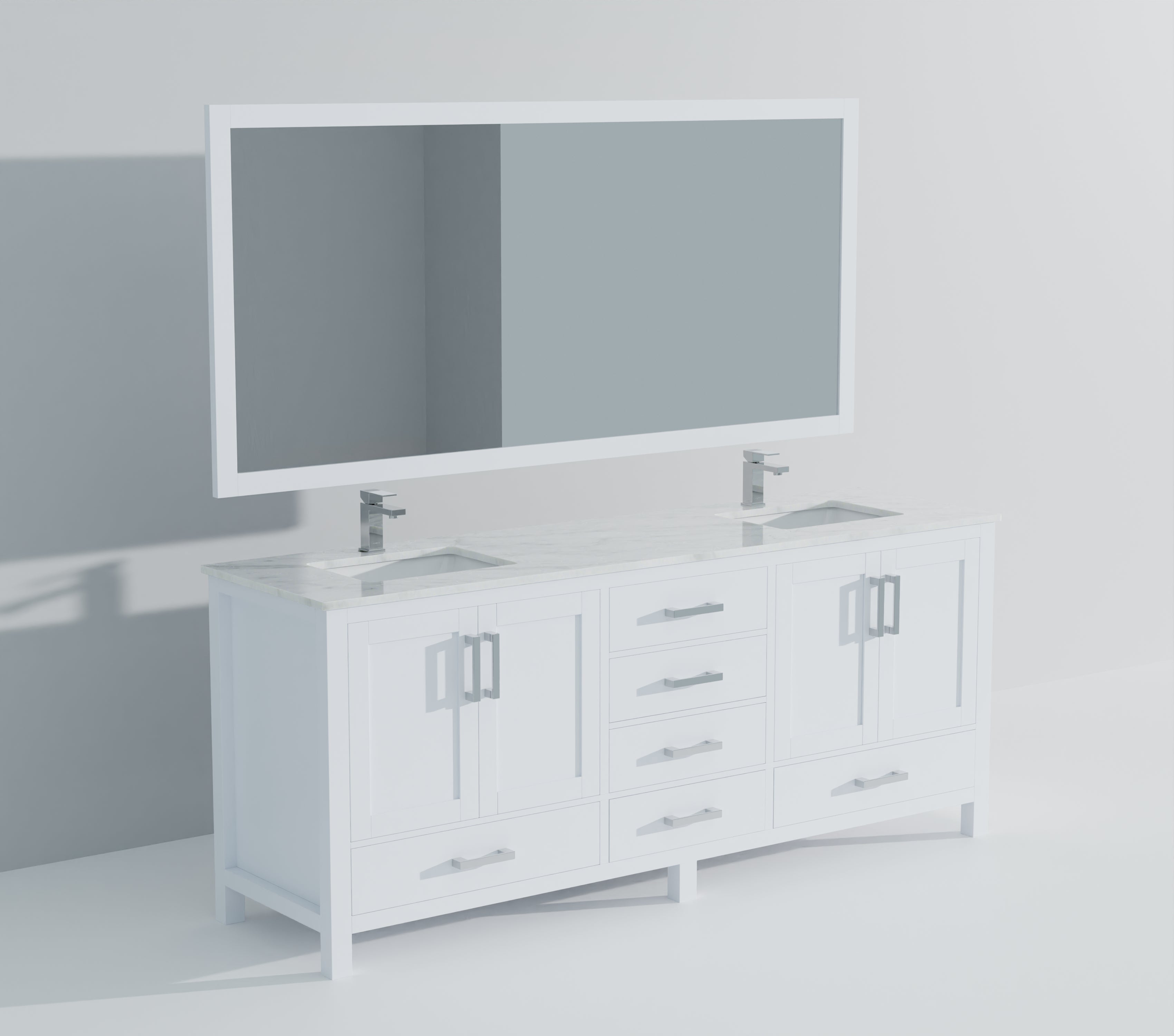 Jacques 84 in. W x 22 in. D White Double Bath Vanity