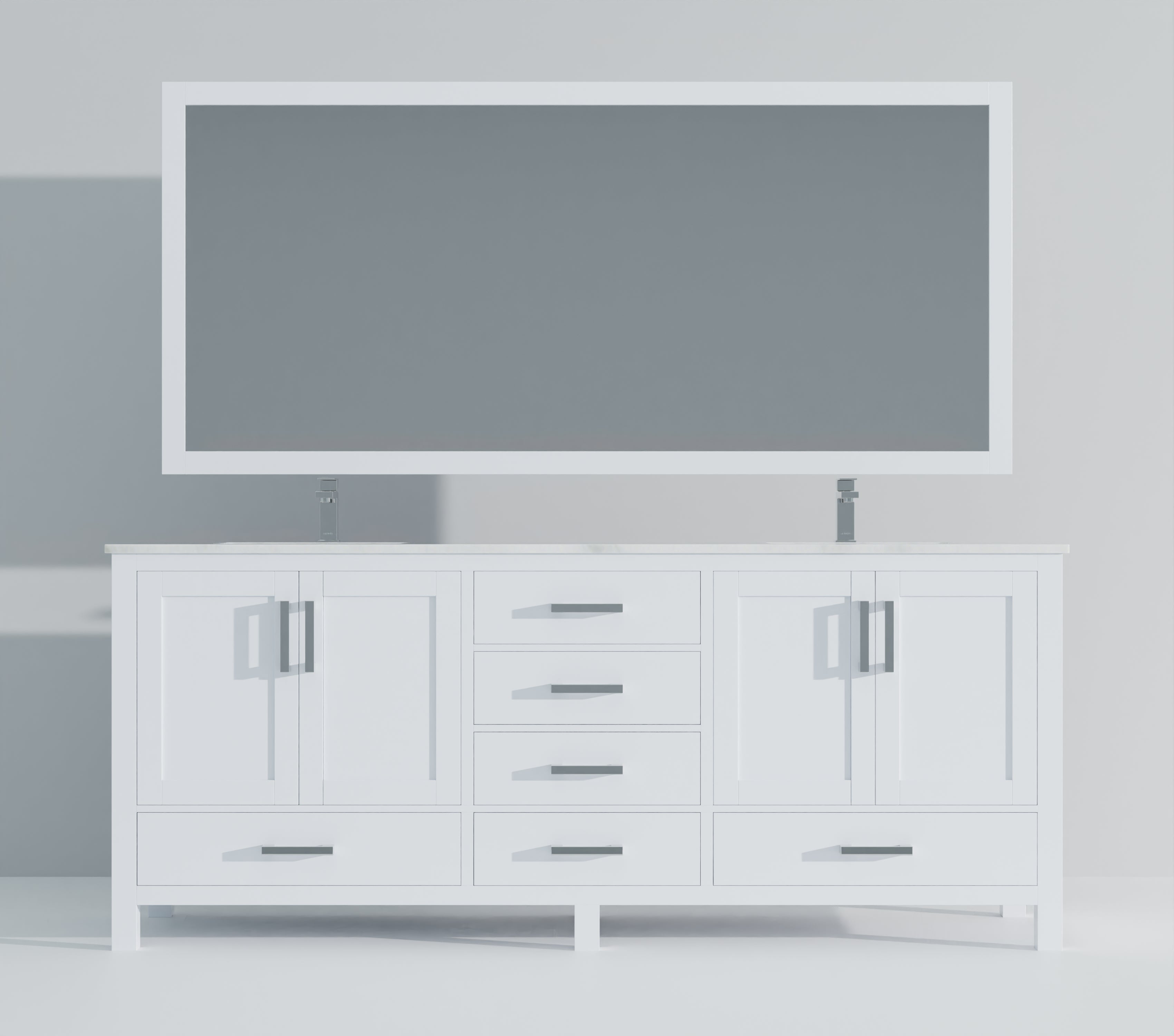 Jacques 84 in. W x 22 in. D White Double Bath Vanity