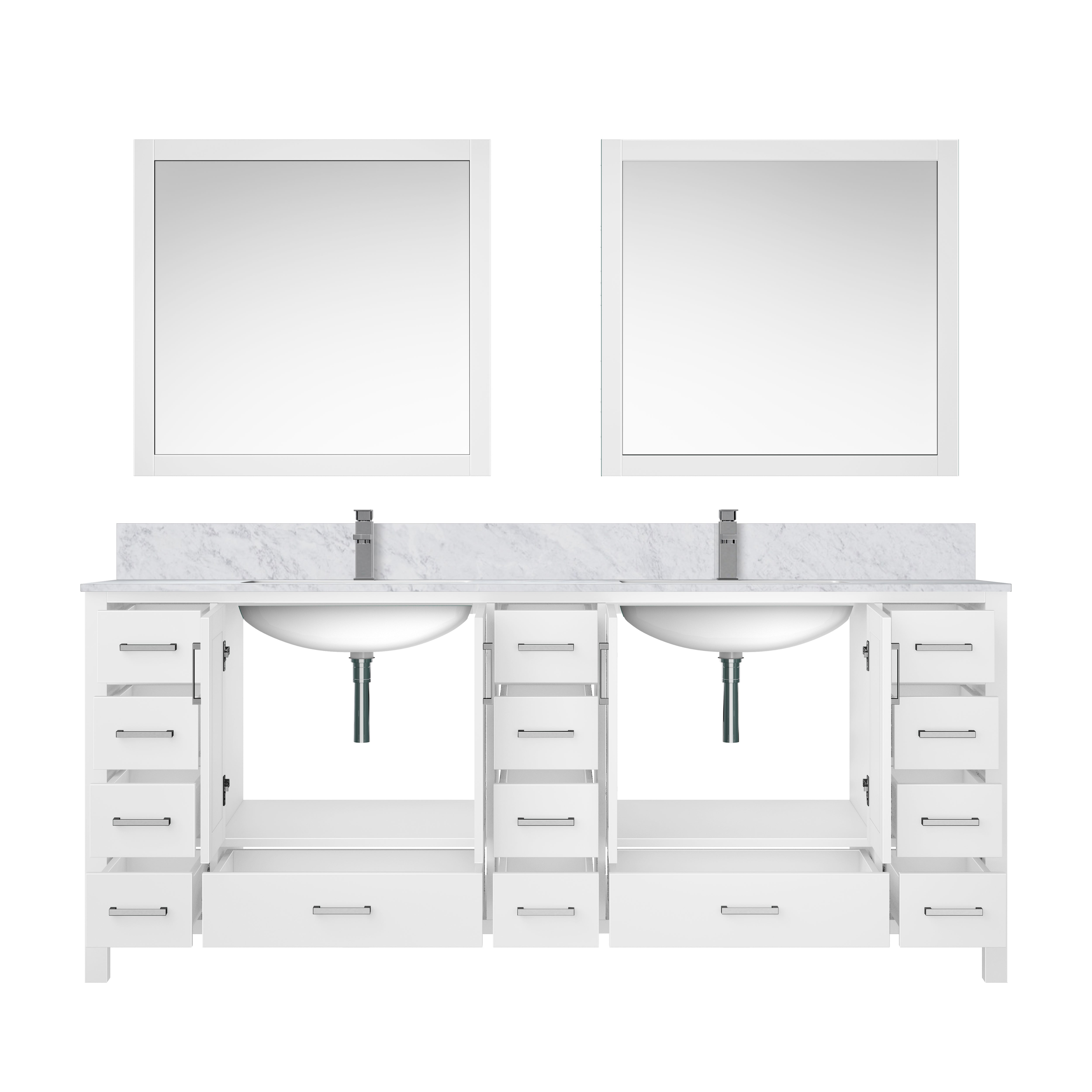 Jacques 84 in. W x 22 in. D White Double Bath Vanity