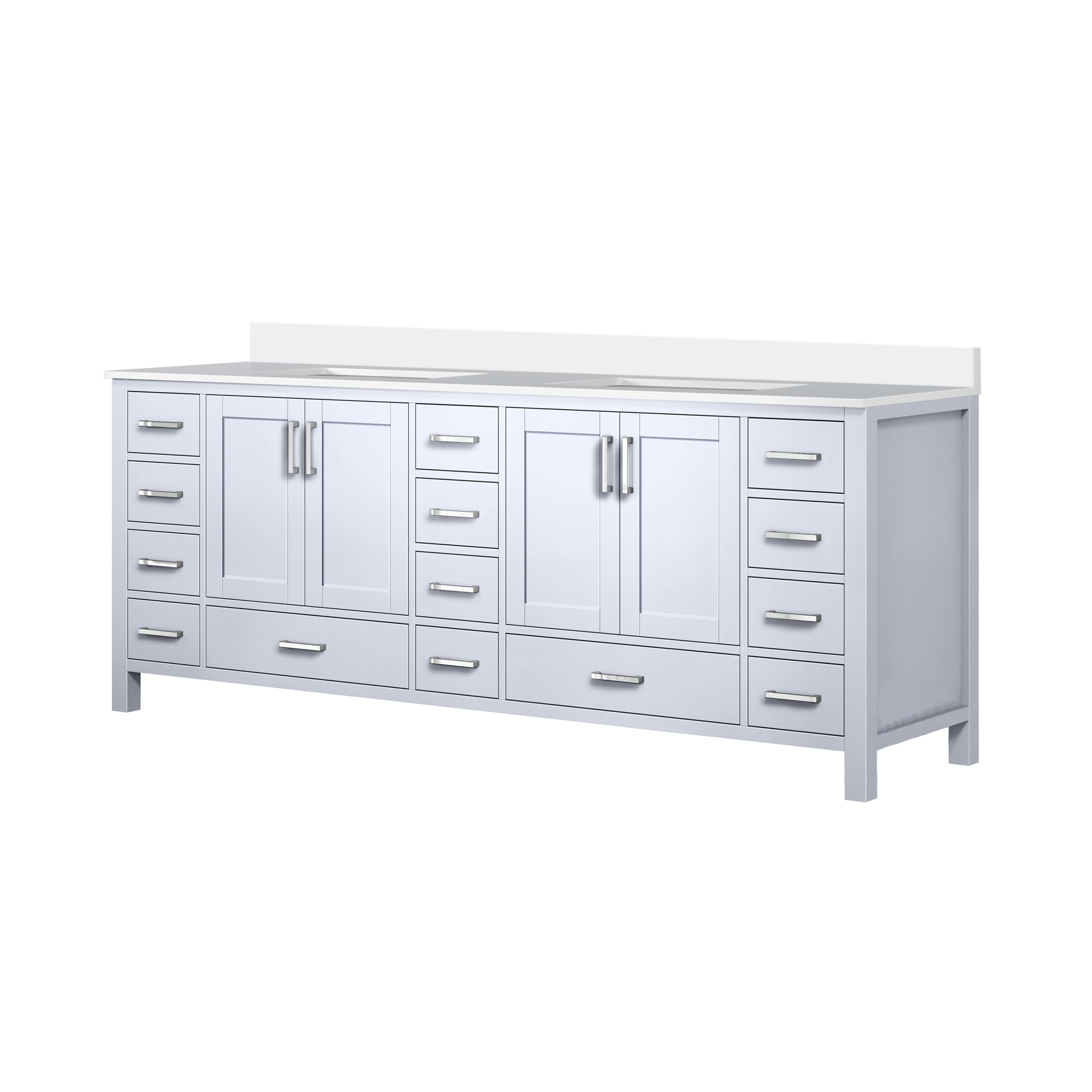 Jacques 84 in. W x 22 in. D White Double Bath Vanity