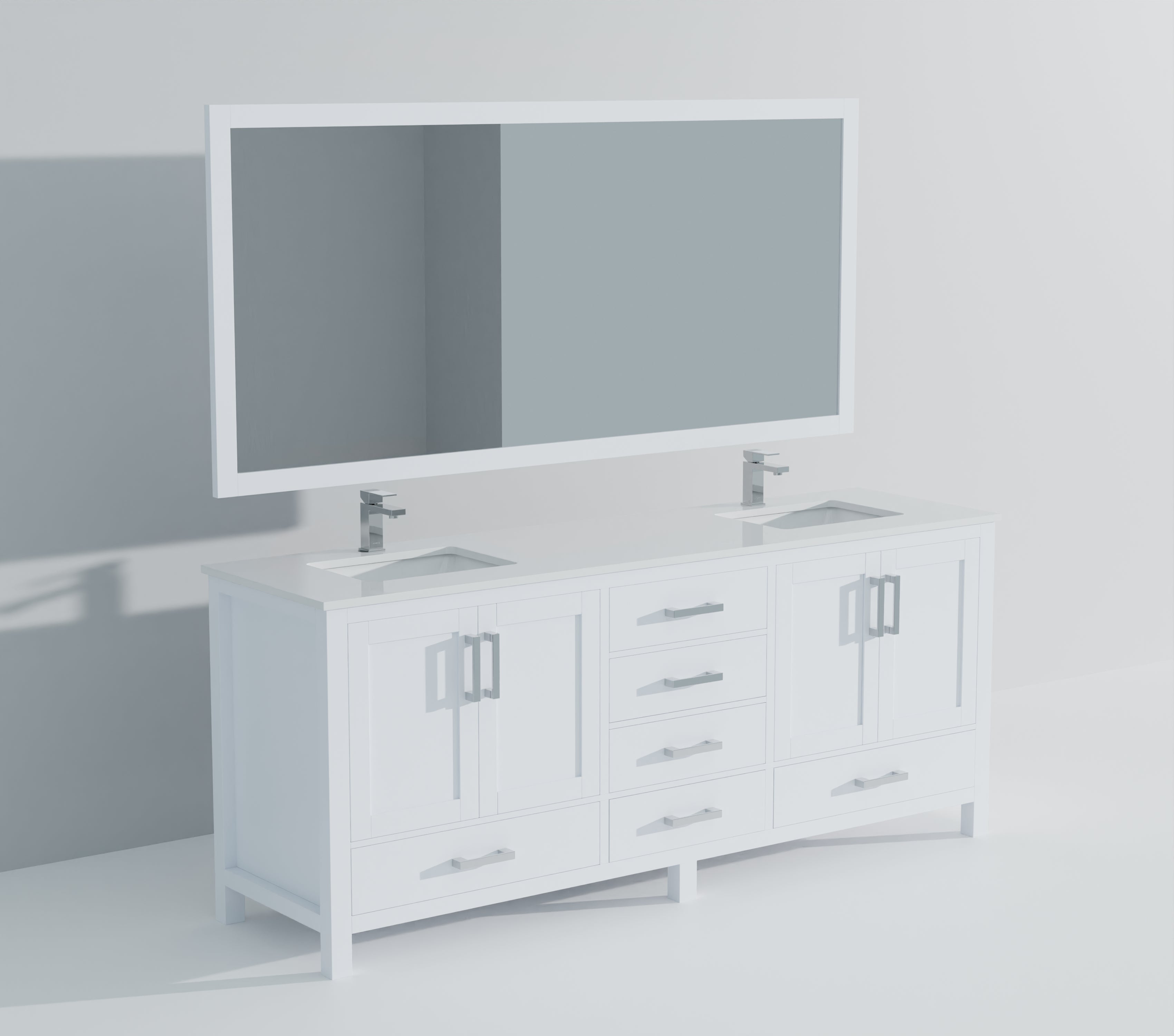 Jacques 84 in. W x 22 in. D White Double Bath Vanity
