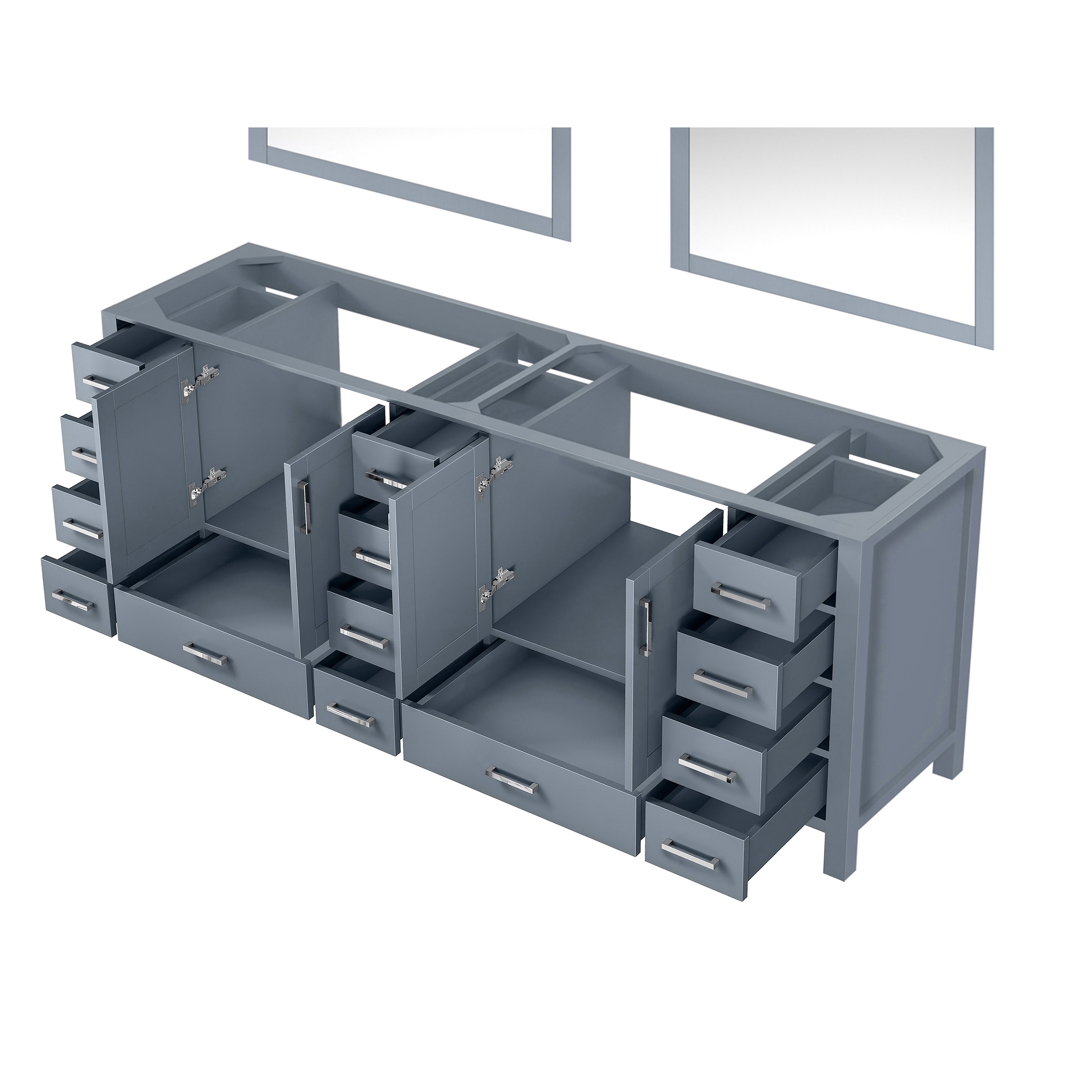 Jacques 84 in. W x 22 in. D Dark Grey Double Bath Vanity