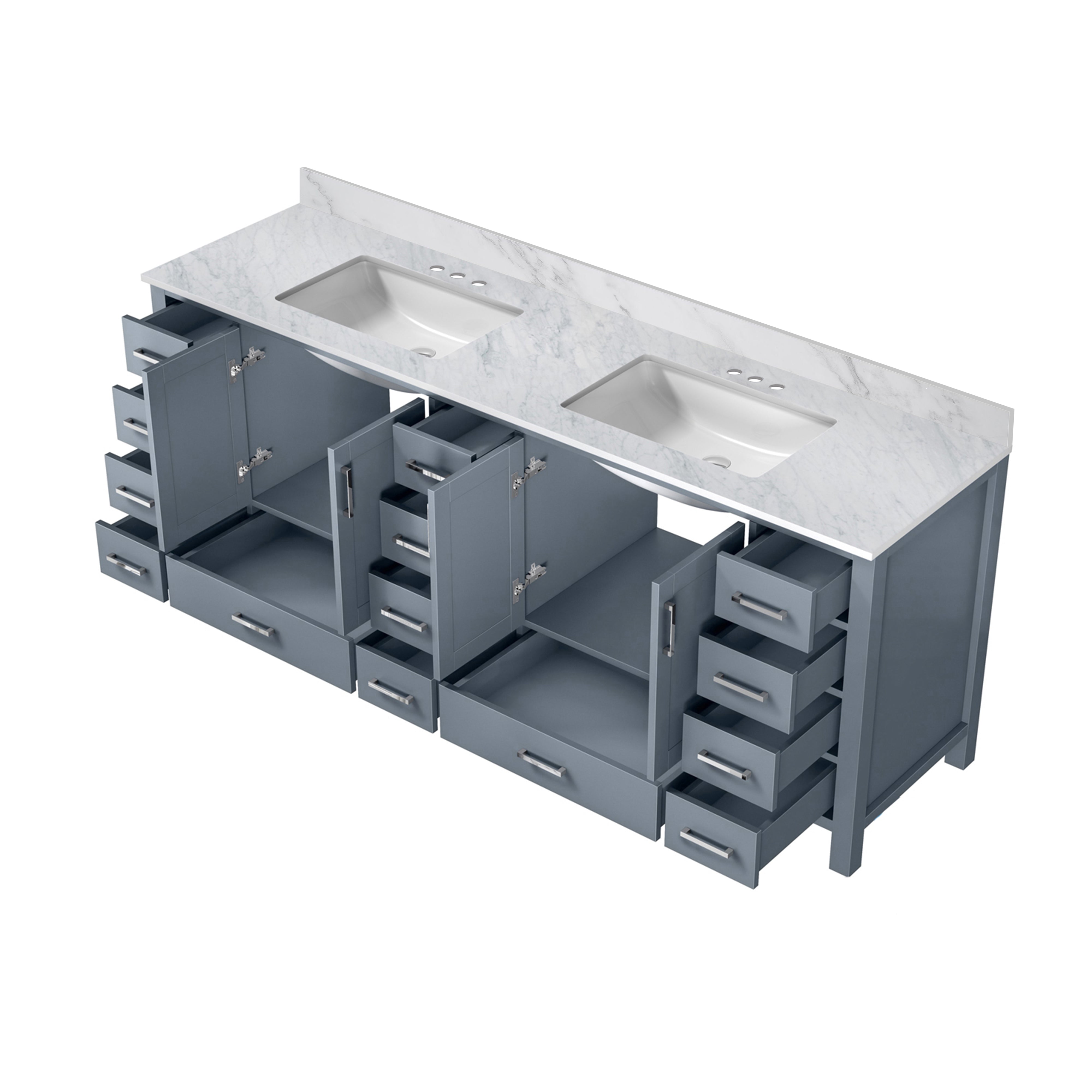 Jacques 84 in. W x 22 in. D Dark Grey Double Bath Vanity