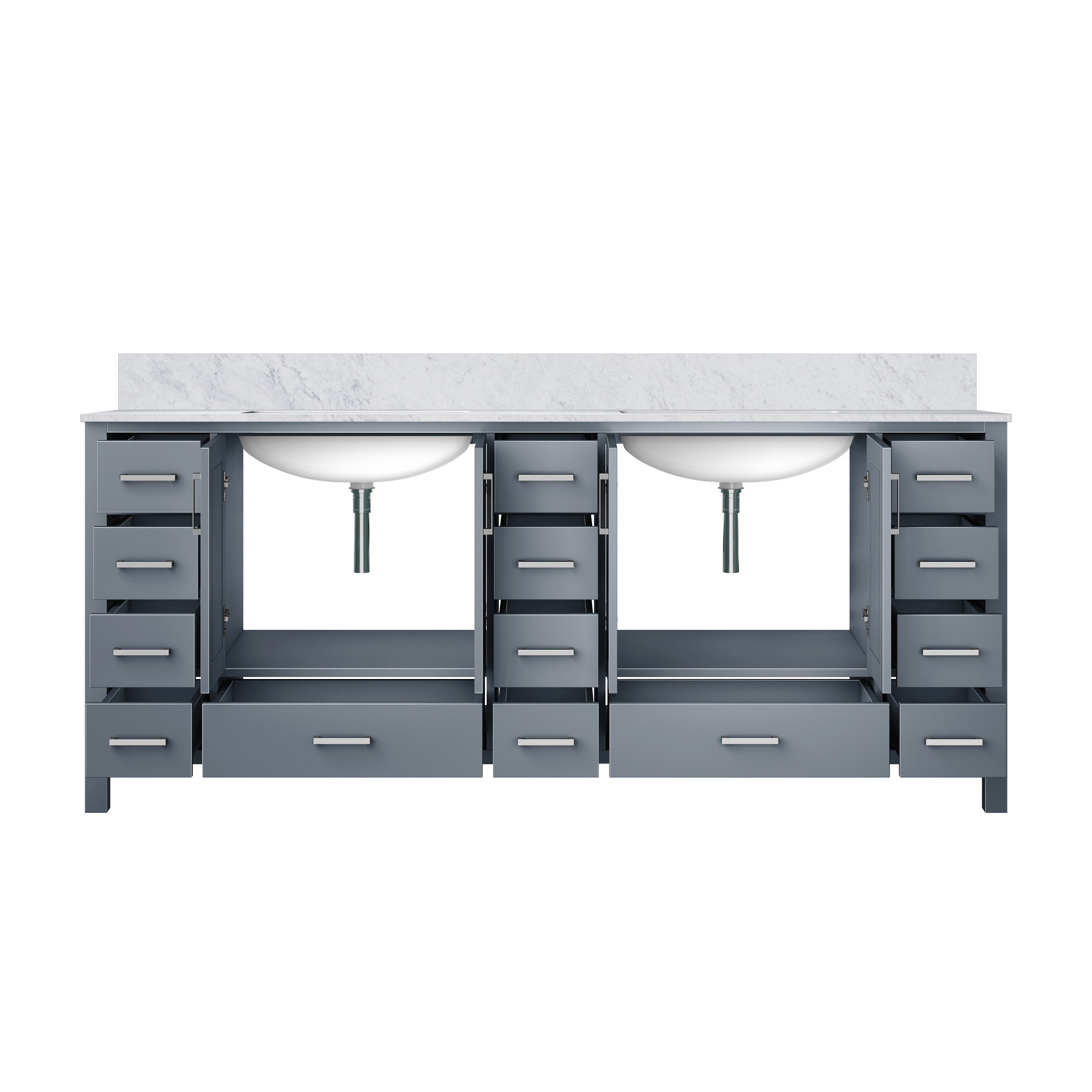 Jacques 84 in. W x 22 in. D Dark Grey Double Bath Vanity